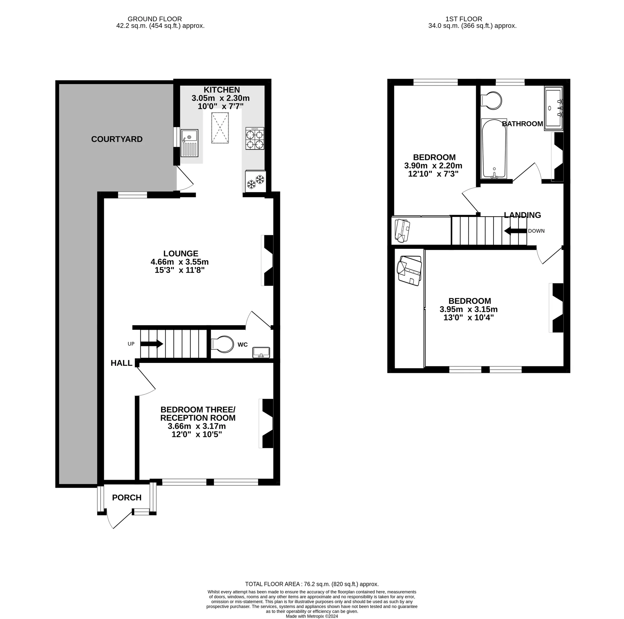 2 bed terraced house for sale in Yarmouth Close, Poole - Property floorplan