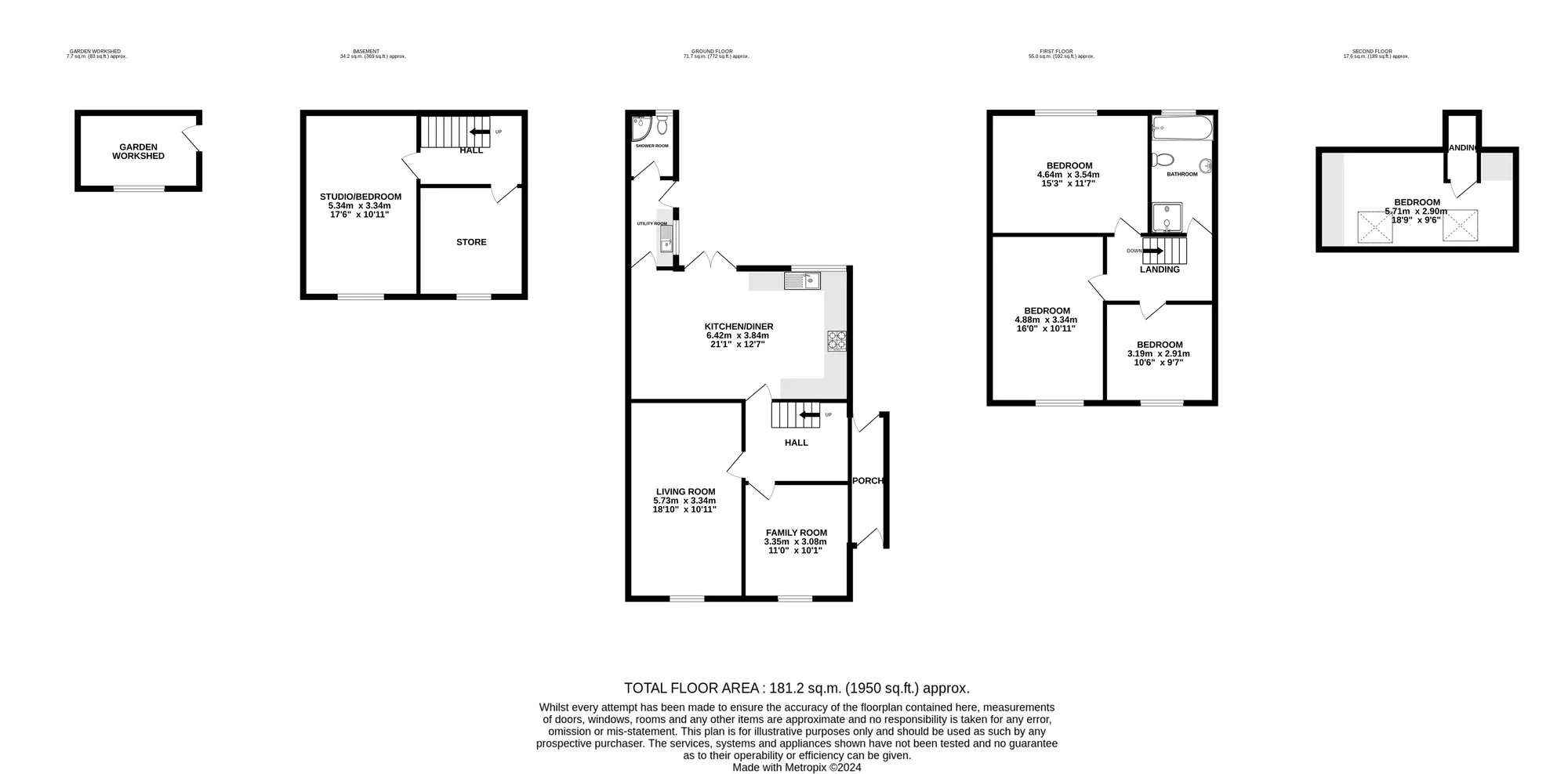 5 bed semi-detached house for sale in Longfleet Road, Poole - Property floorplan