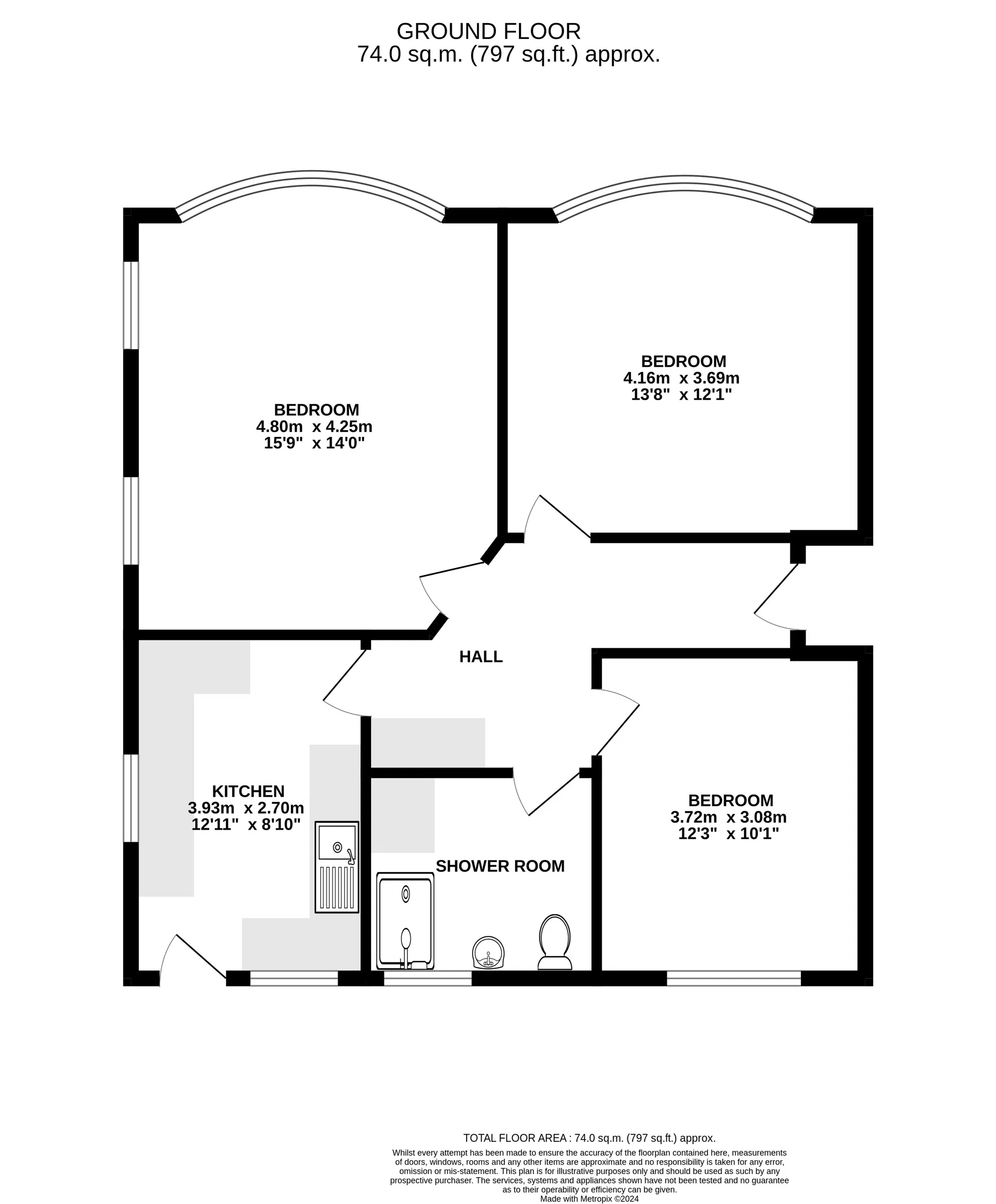 2 bed detached bungalow for sale in Alderney Avenue, Poole - Property floorplan
