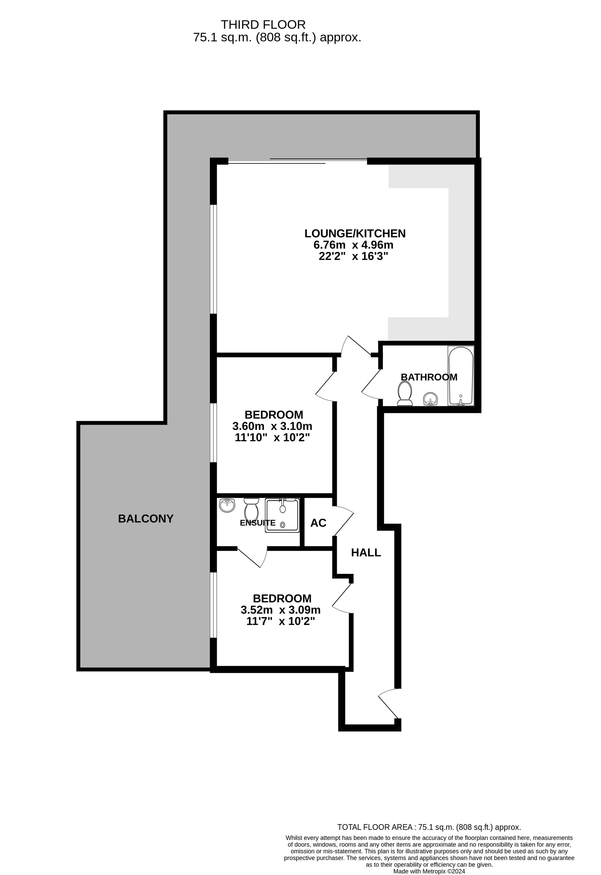 2 bed apartment for sale in North Road, Poole - Property floorplan