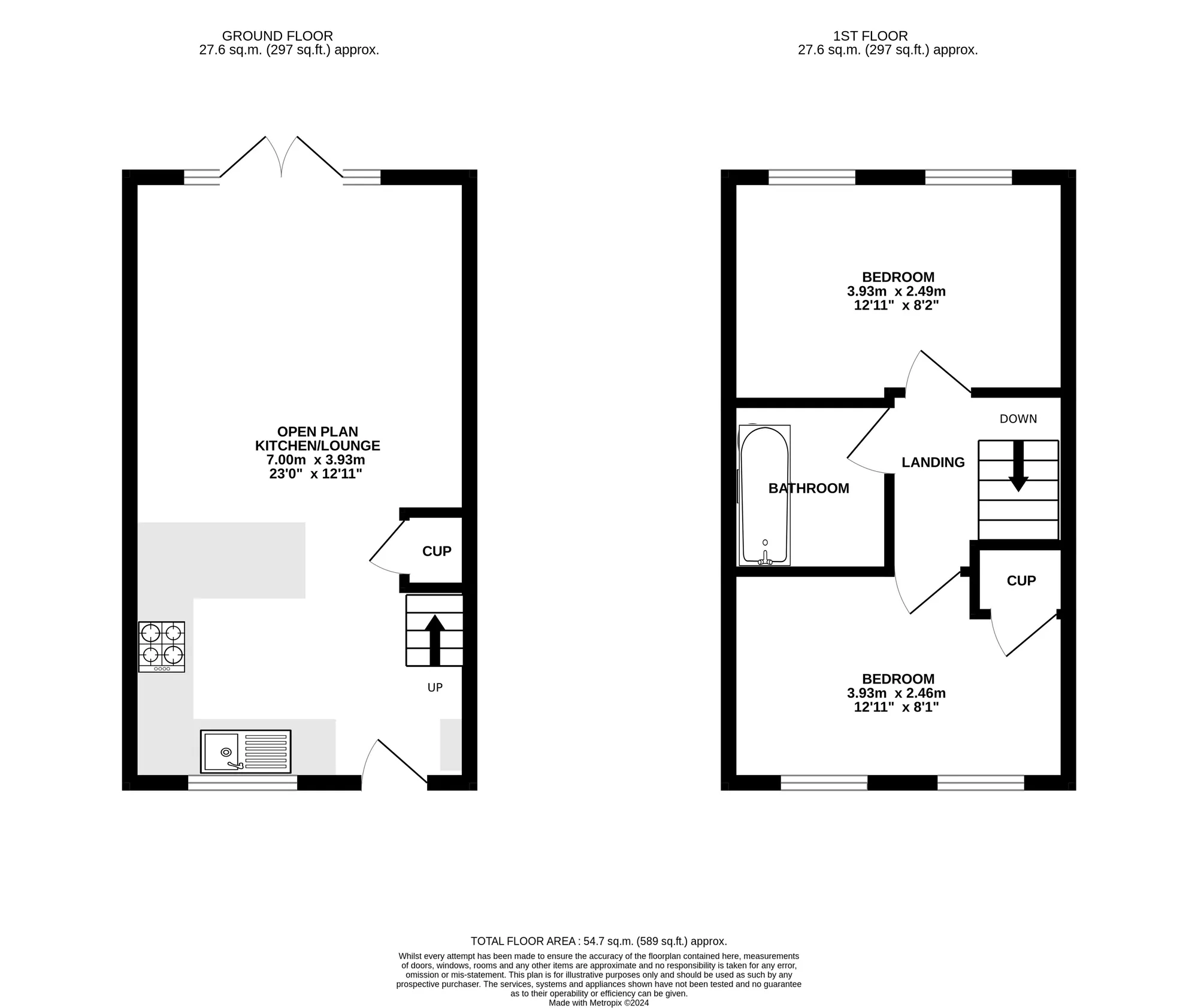2 bed terraced house for sale in Chalice Close, Poole - Property floorplan