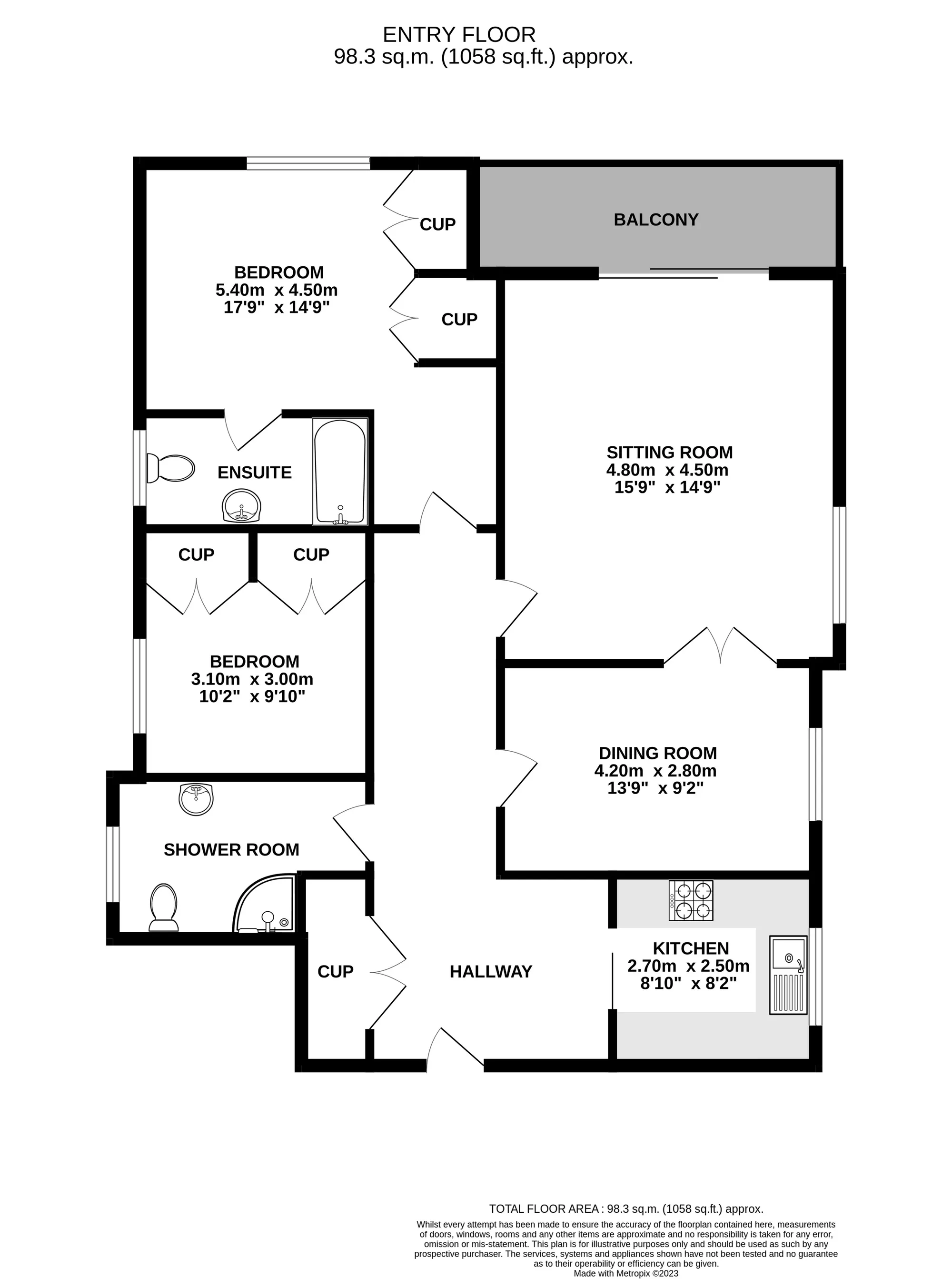 2 bed apartment for sale in West Cliff Road, Bournemouth - Property floorplan