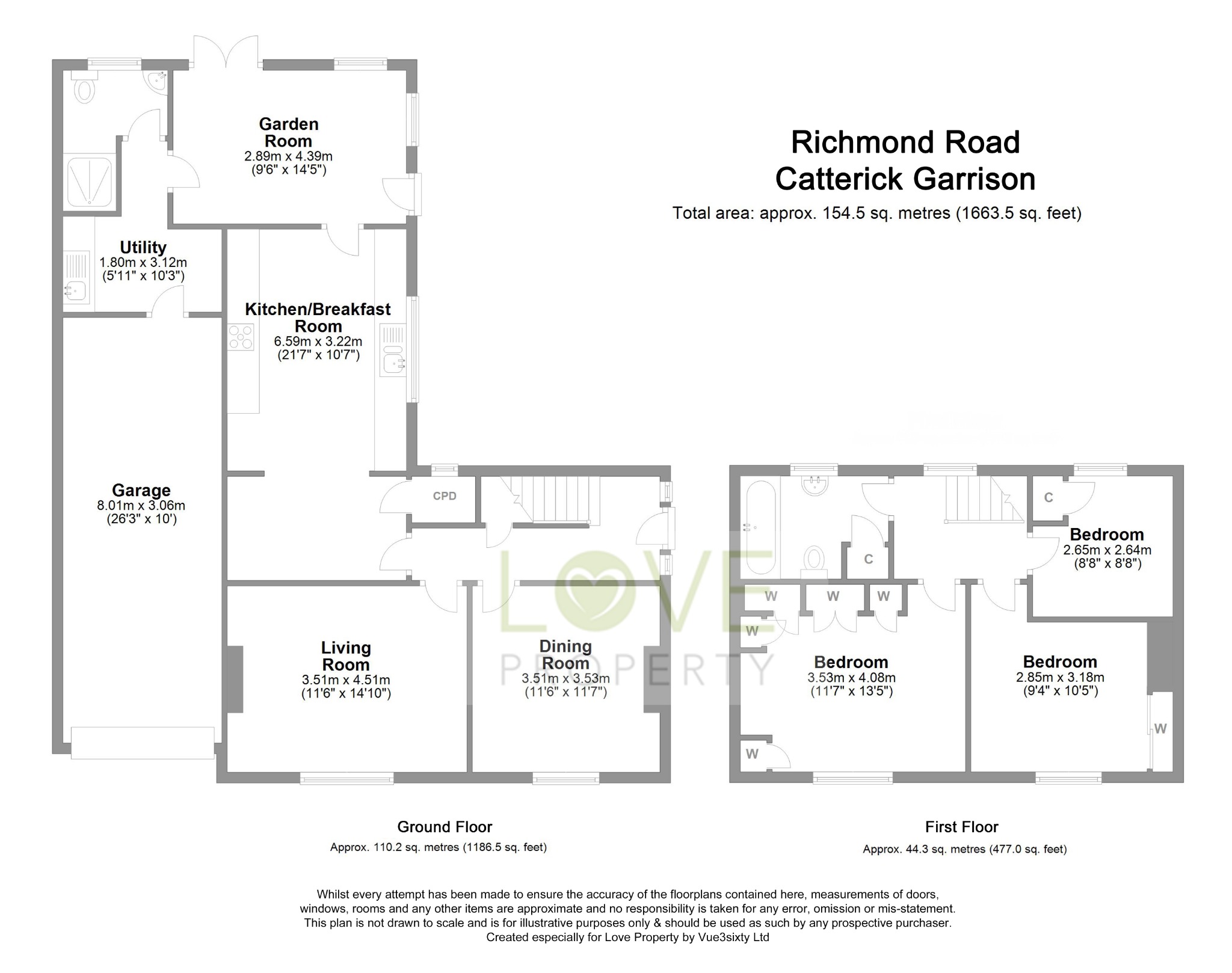 3 bed detached house for sale in Richmond Road, Catterick Garrison - Property floorplan