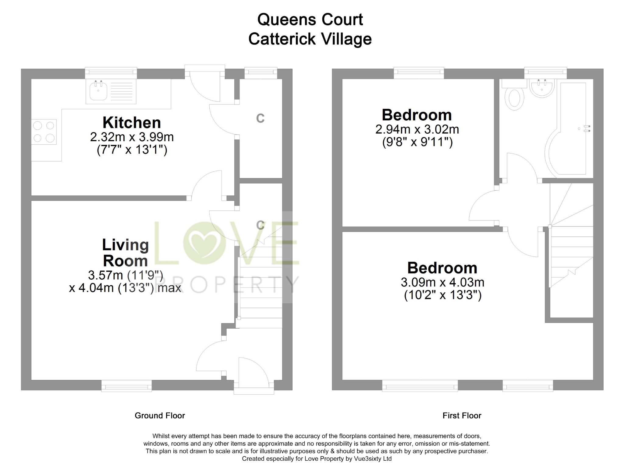 2 bed terraced house to rent in Queens Close, North Yorkshire - Property floorplan