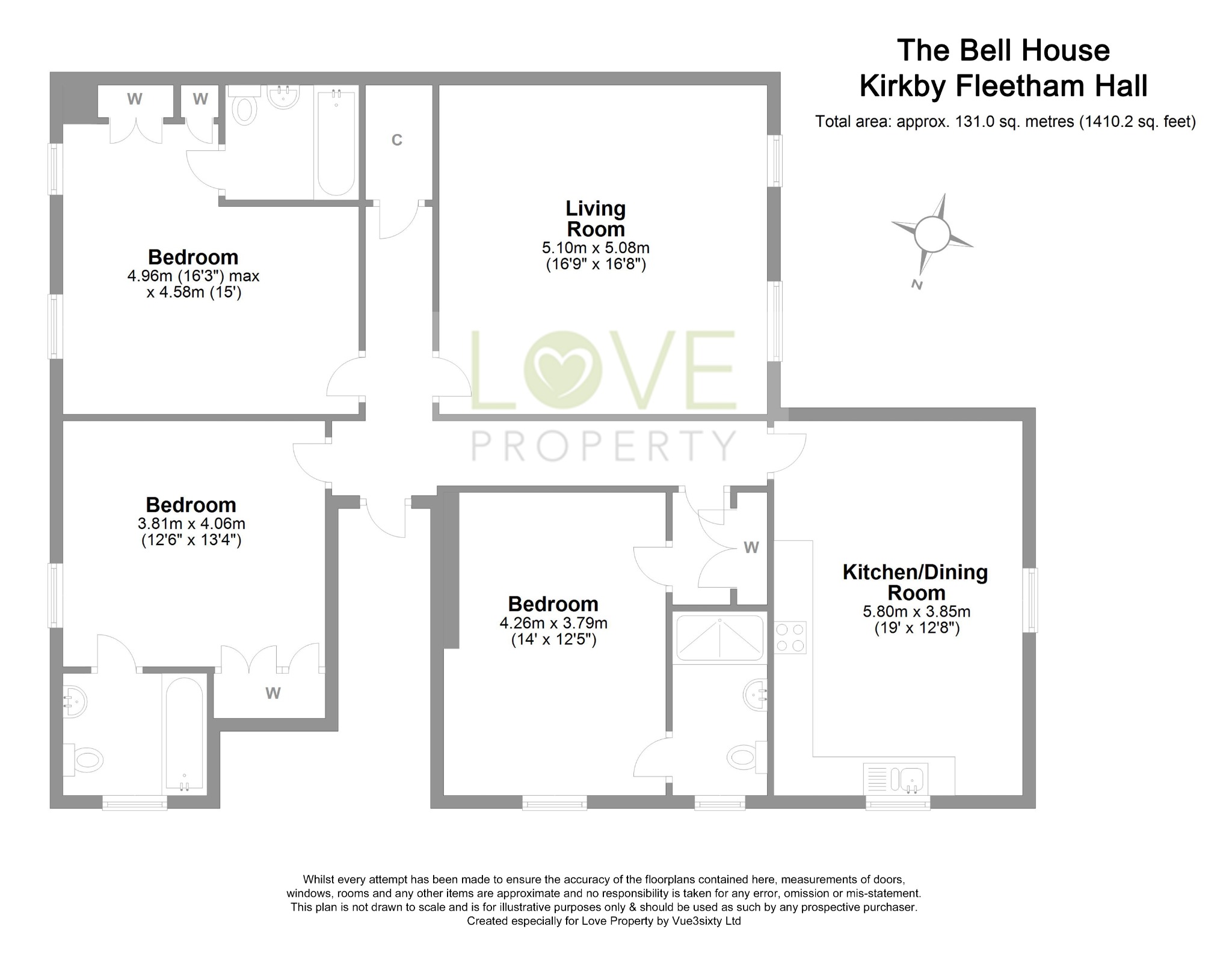 3 bed flat to rent, Northallerton - Property floorplan