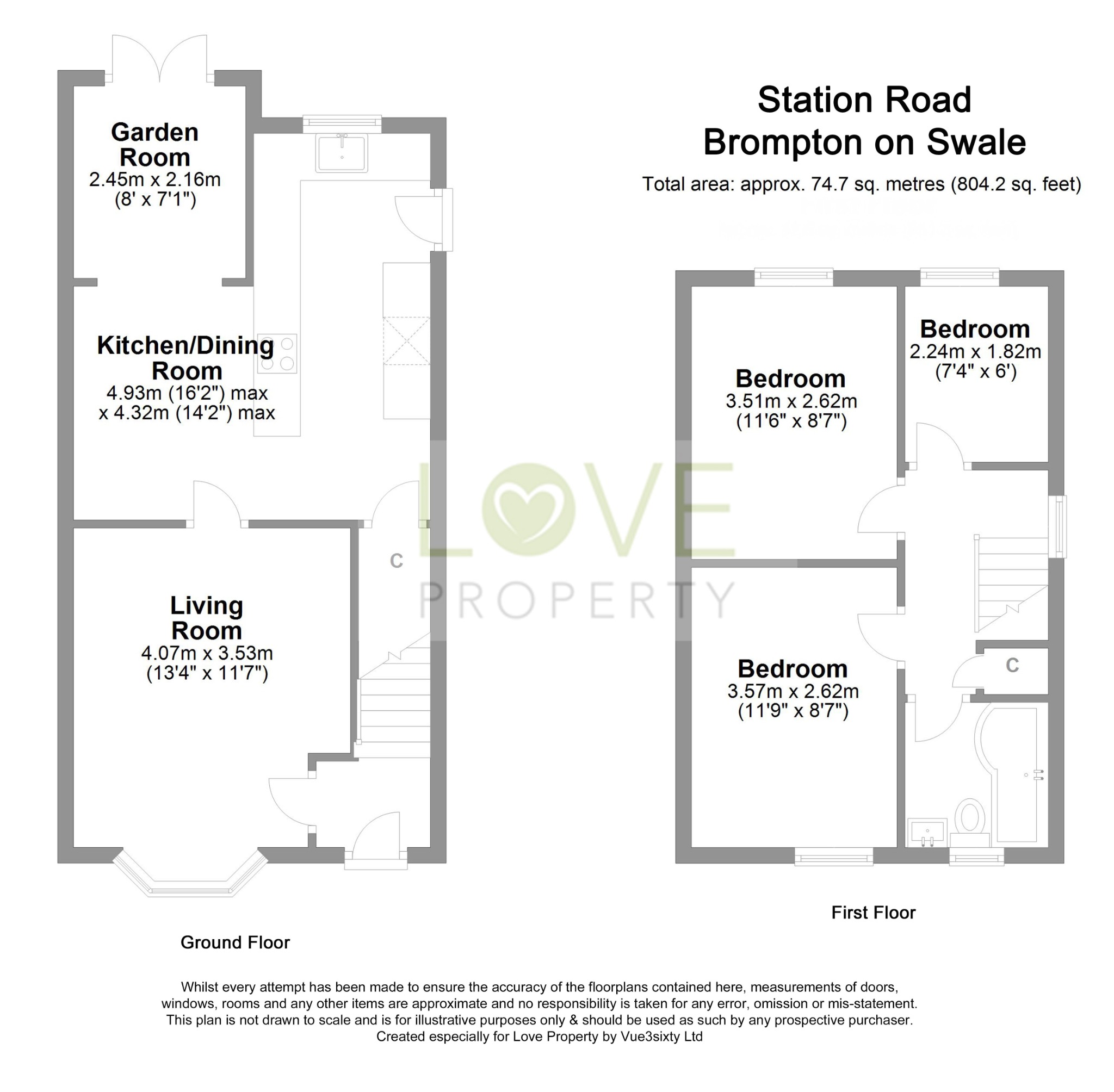 3 bed detached house to rent in Station Road, Richmond - Property floorplan