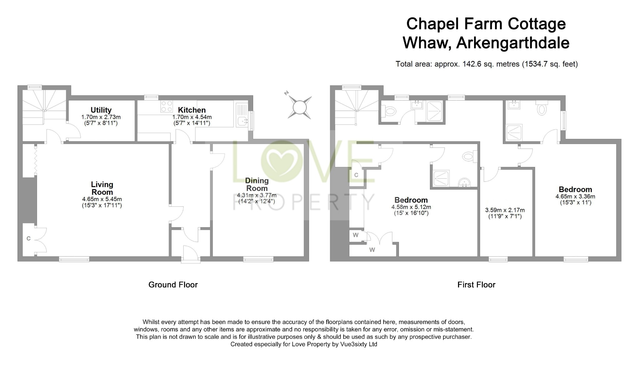 2 bed cottage to rent in Whaw, Richmond - Property floorplan