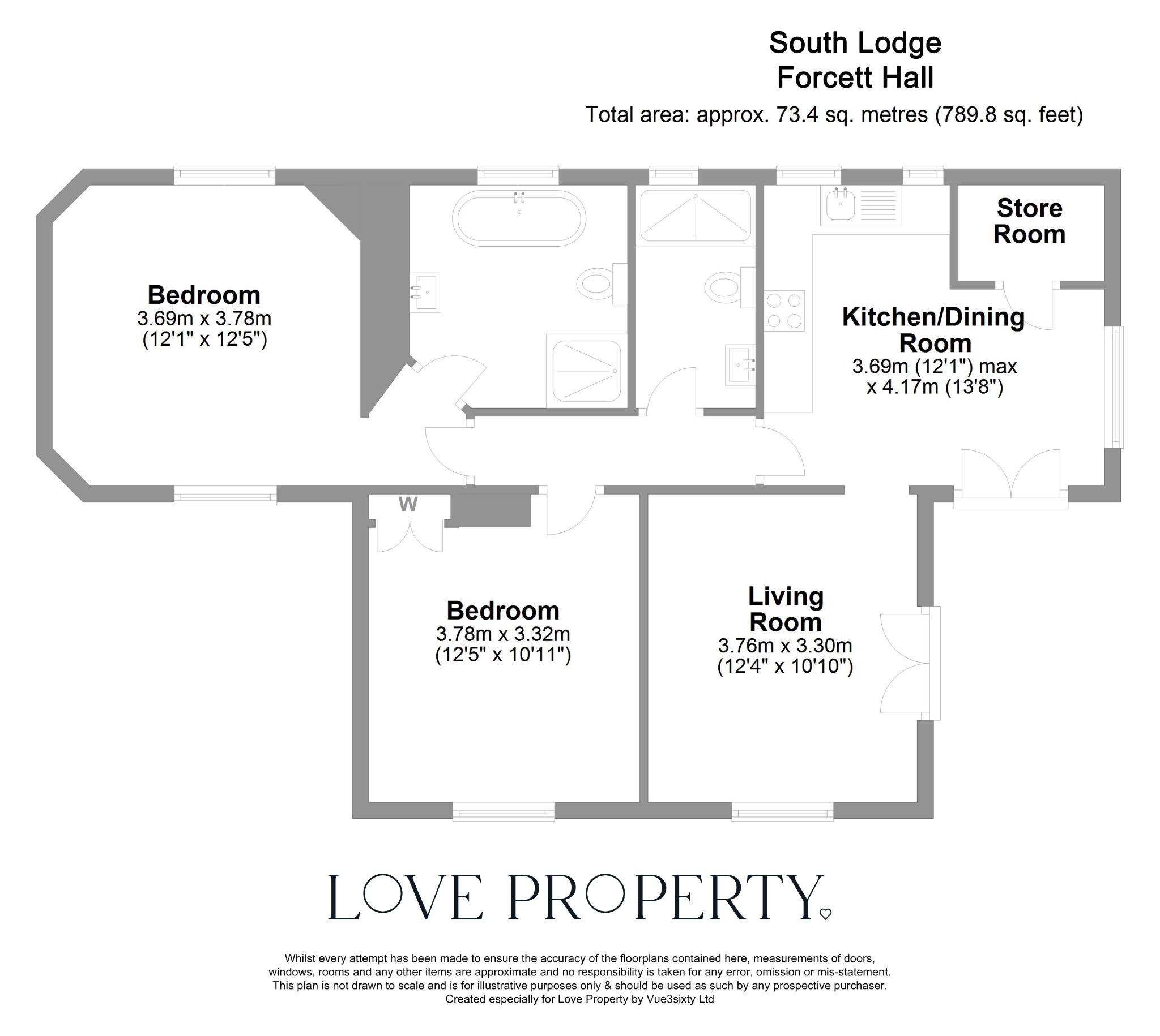 2 bed detached house to rent, Richmond - Property floorplan