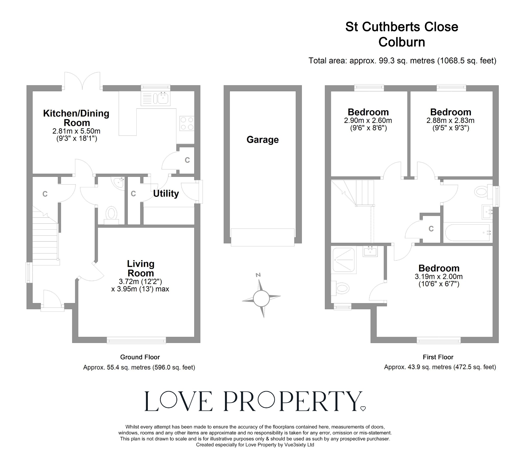 3 bed detached house to rent in St. Cuthberts Close, Catterick Garrison - Property floorplan