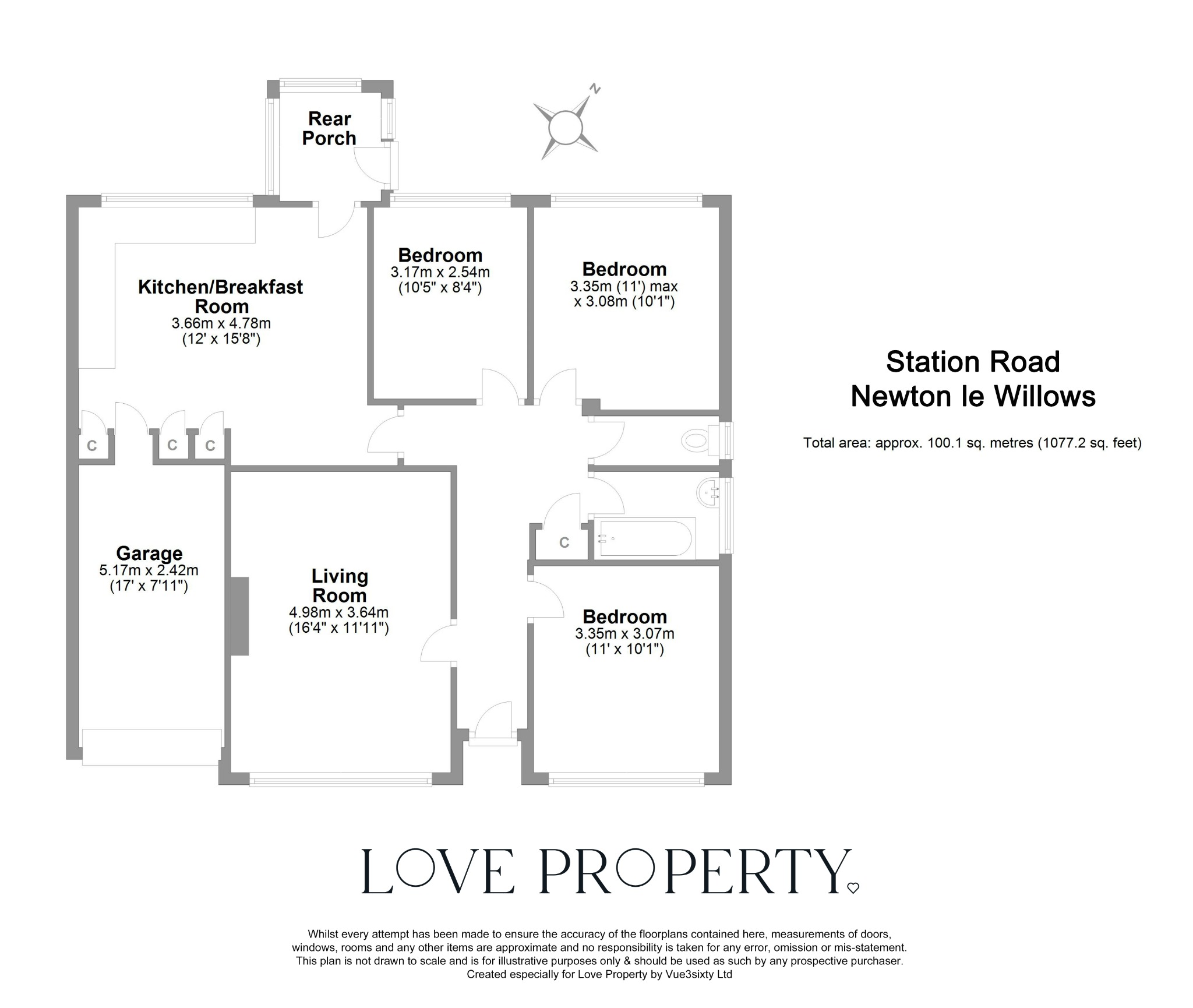 3 bed detached bungalow to rent in Station Road, Bedale - Property floorplan