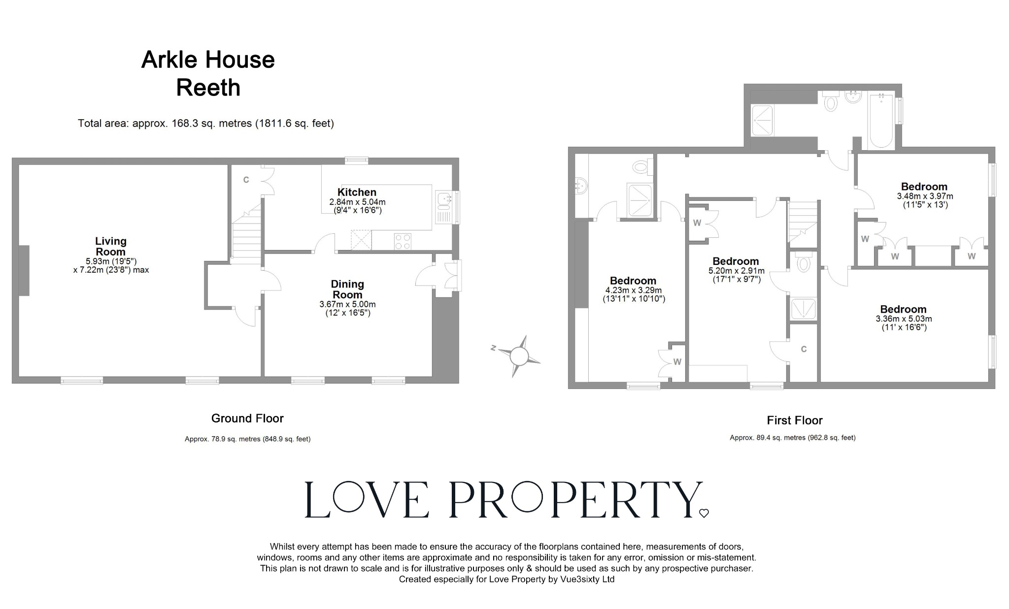 4 bed link detached house for sale, Richmond - Property floorplan