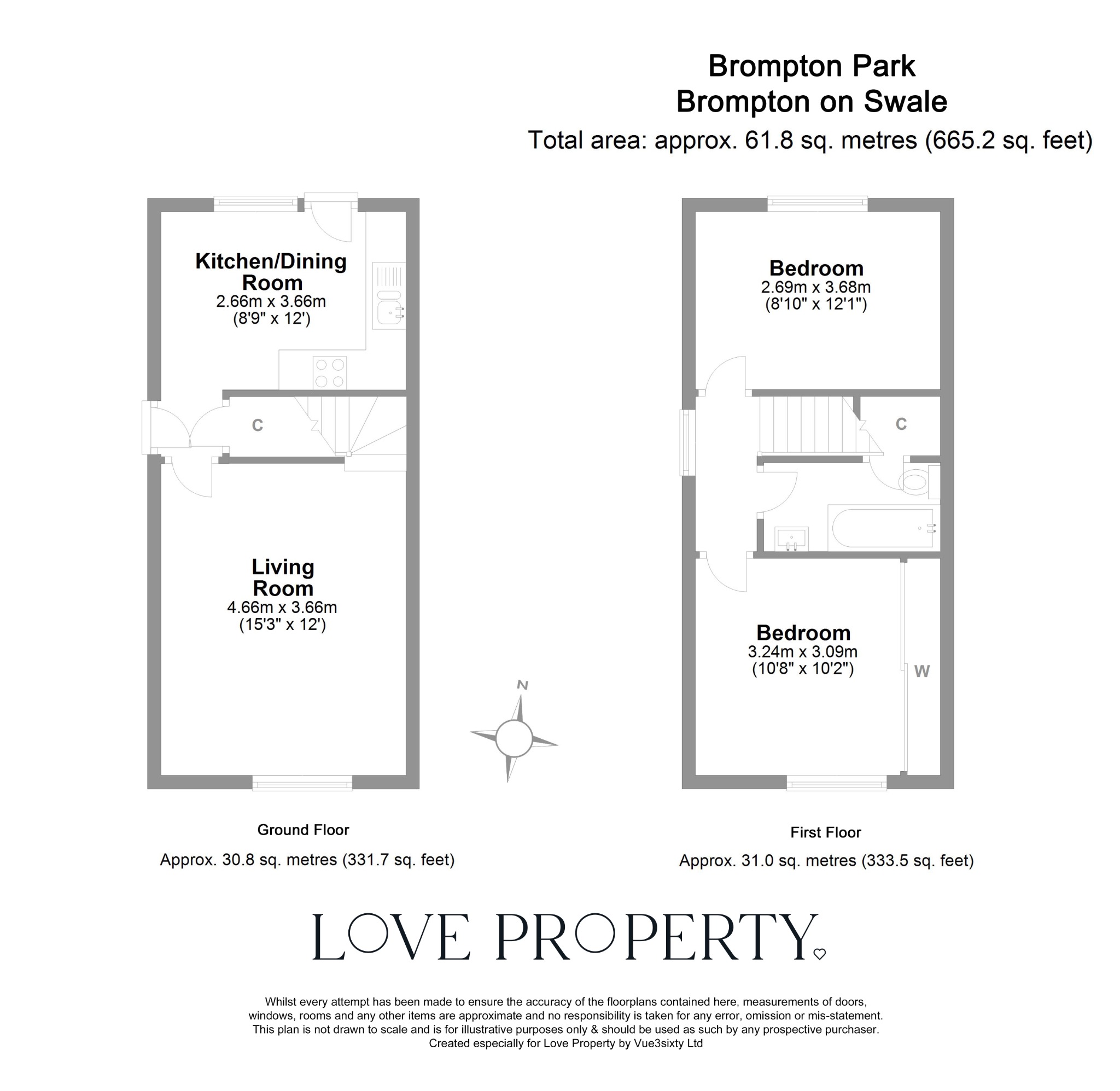 2 bed end of terrace house for sale in Brompton Park, Richmond, DL10