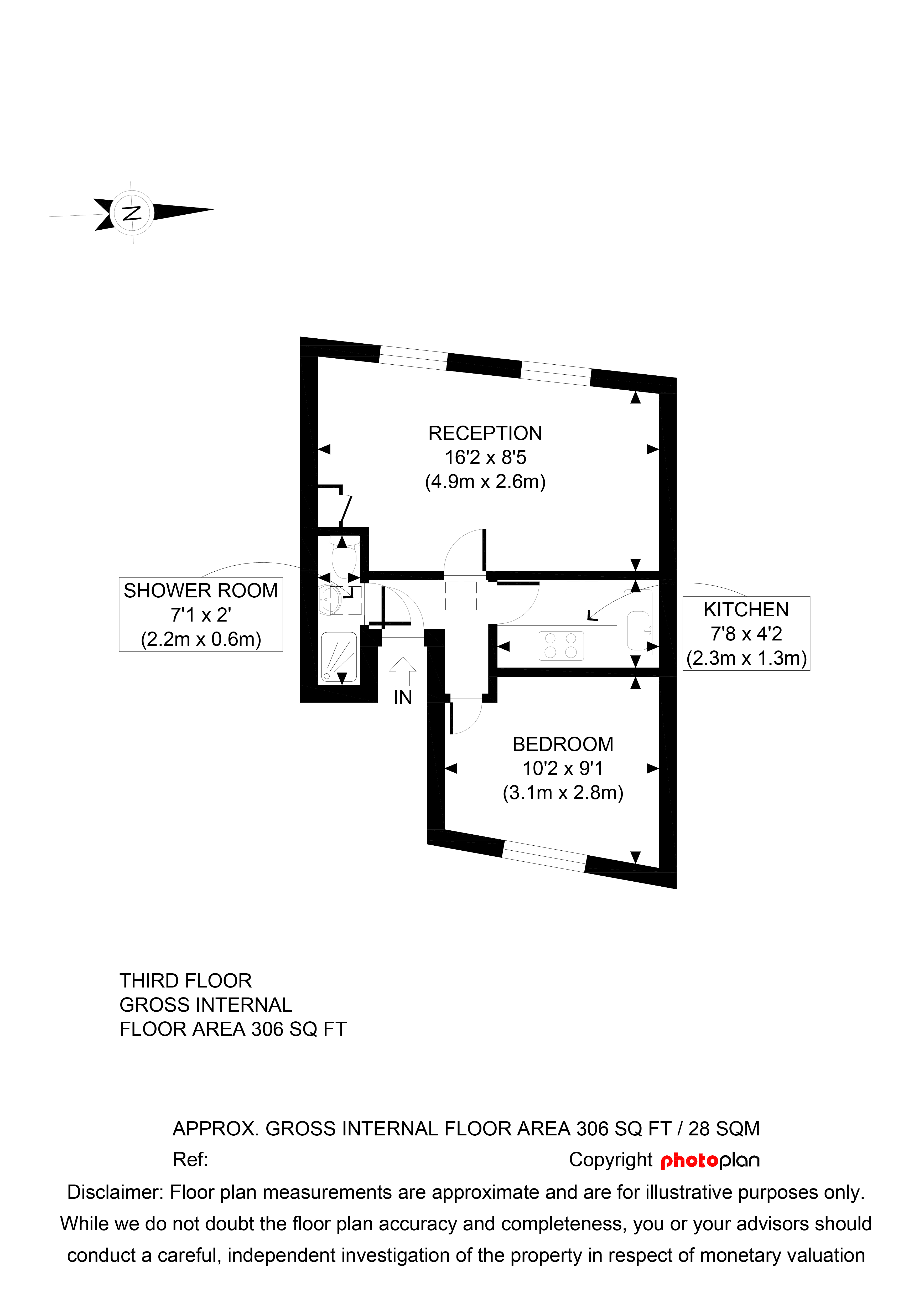 1 bed flat to rent in Hornsey Road, Archway - Property floorplan