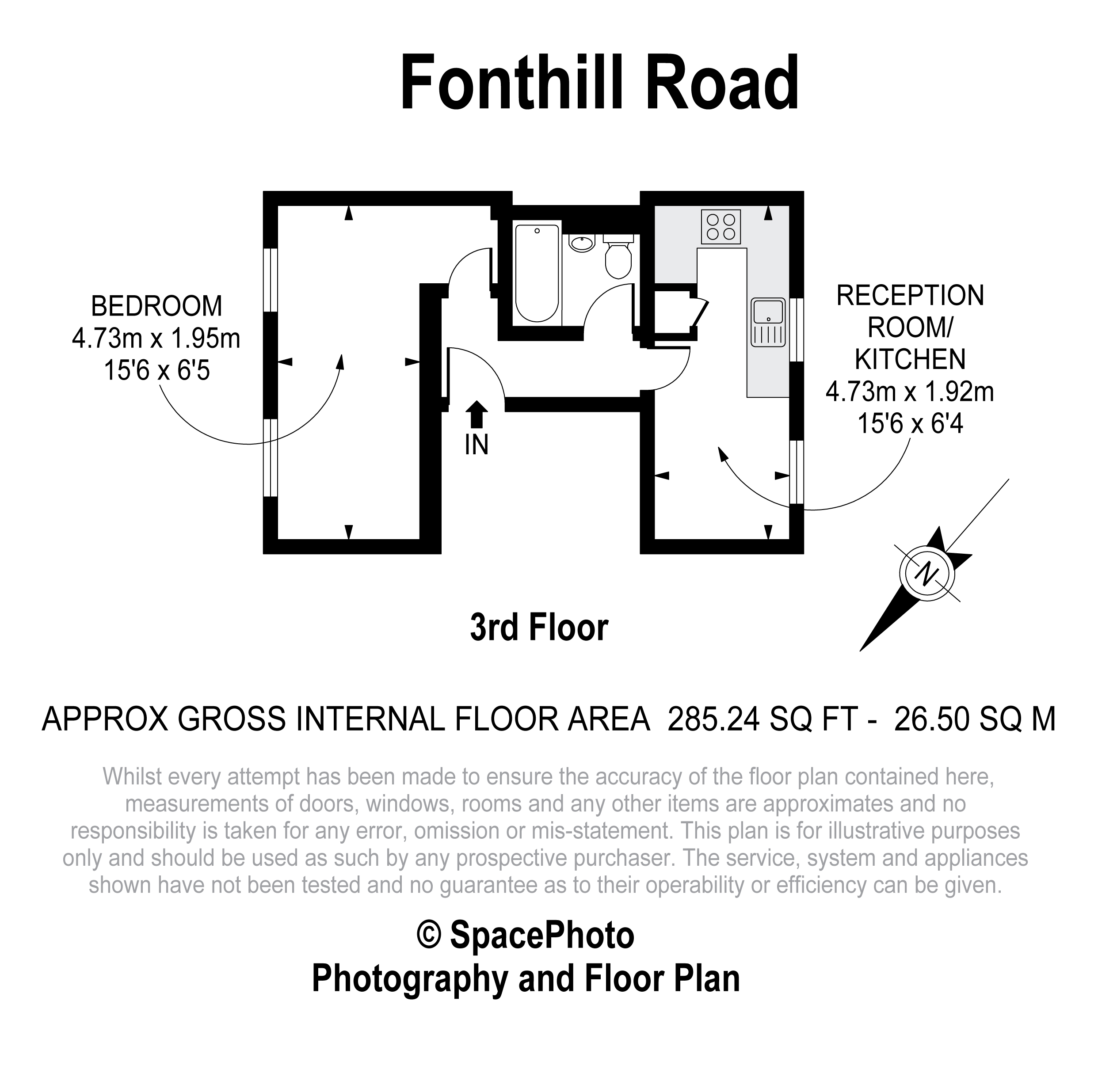 1 bed flat to rent in Fonthill Road, Finsbury Park - Property floorplan
