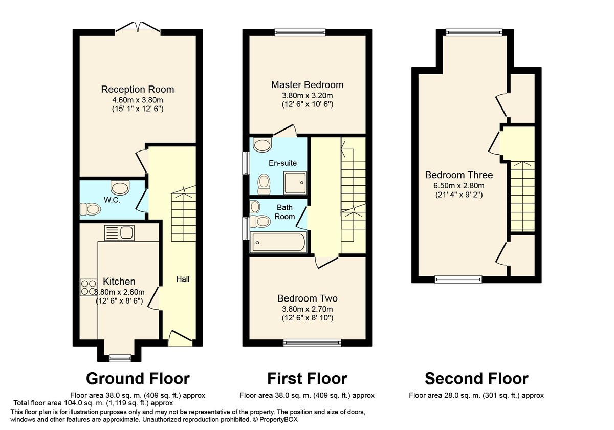 3 bed terraced house to rent in Nelson Mews, Horsham - Property Floorplan