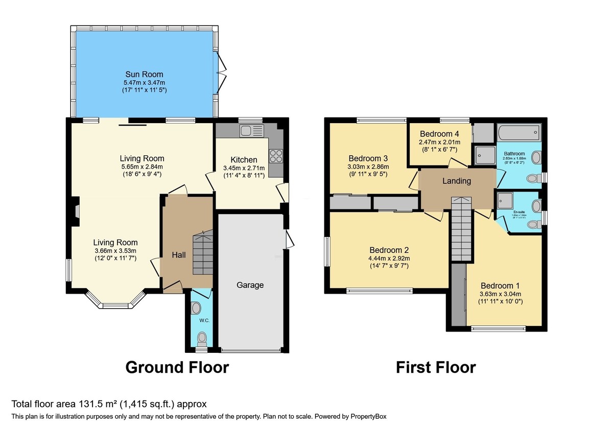 4 bed detached house for sale in Reynard Close, Horsham - Property Floorplan