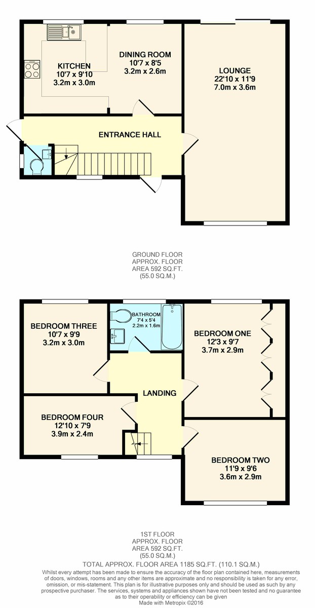 4 bed link detached house to rent in Caterways, Horsham - Property Floorplan