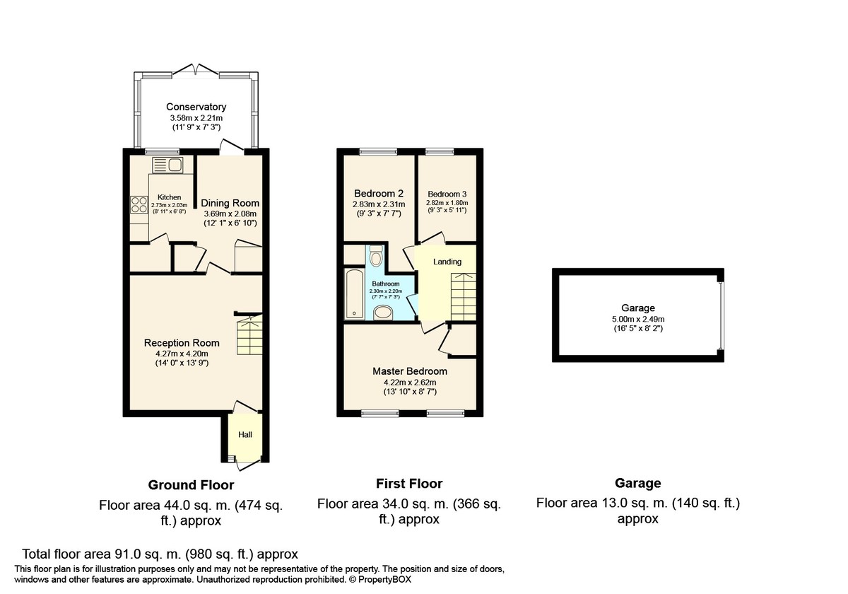 3 bed terraced house to rent in Fenhurst Close, Horsham - Property Floorplan