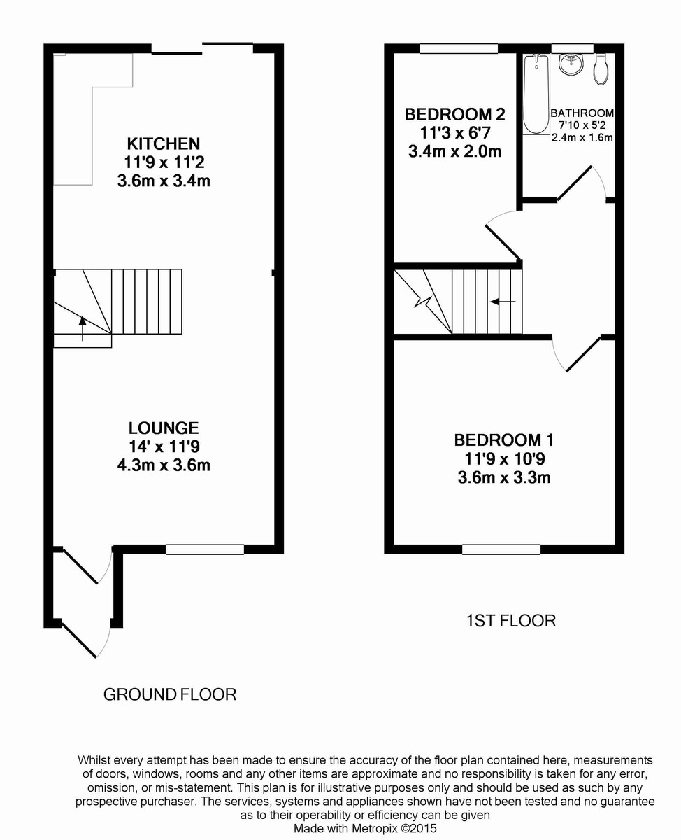 2 bed semi-detached house to rent in Hazelhurst Crescent, Horsham - Property Floorplan