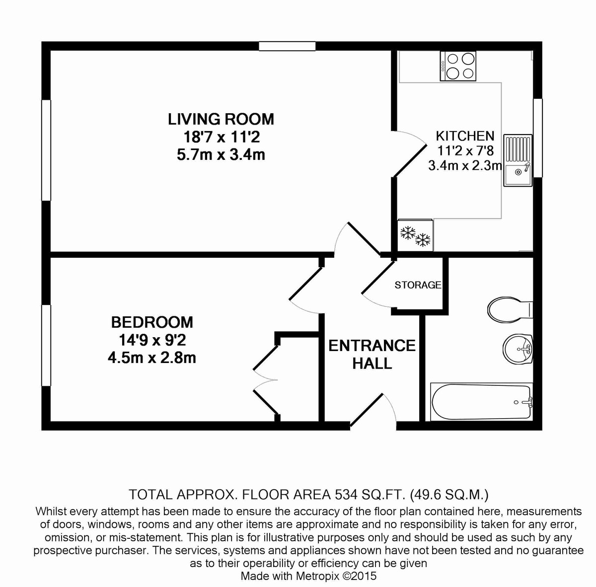 1 bed flat to rent in Granary Close - Property floorplan