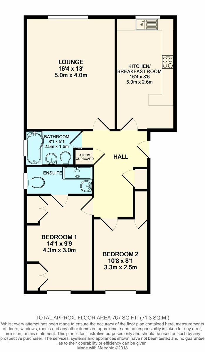 2 bed flat to rent in Trinity Court, Horsham - Property Floorplan