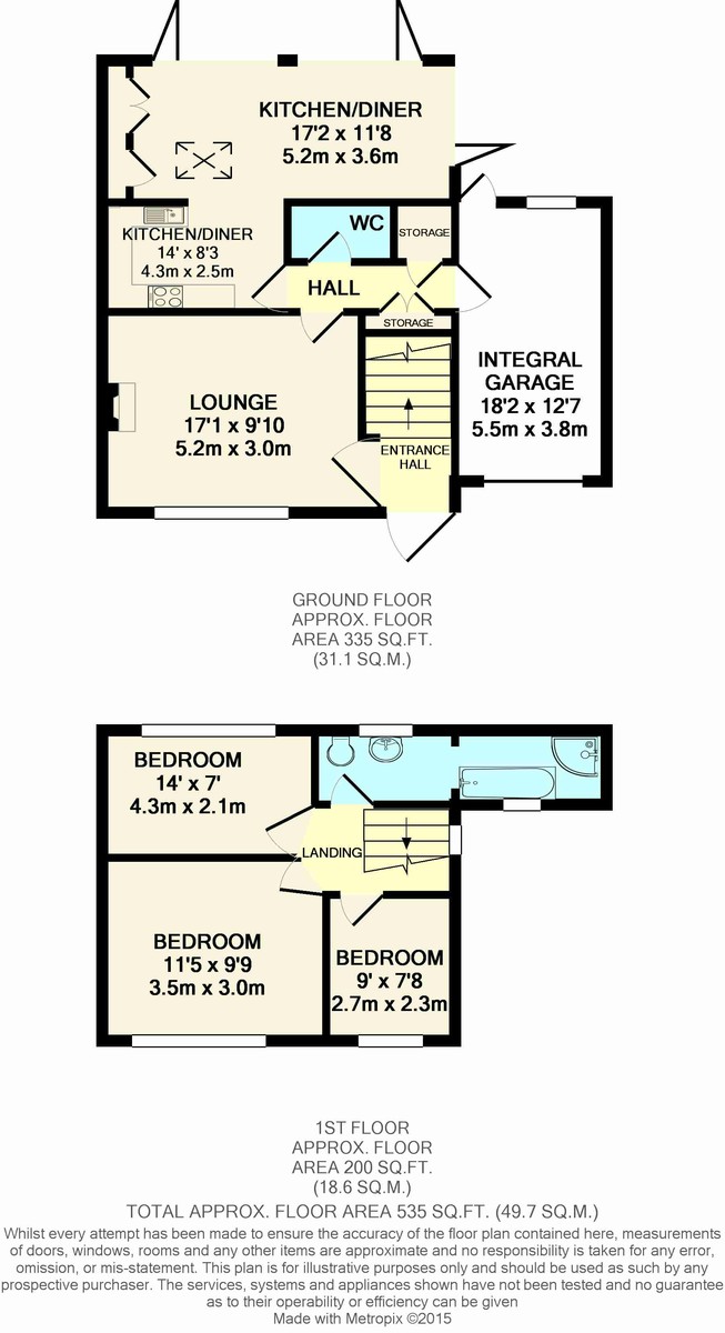 3 bed end of terrace house to rent in Tilletts Lane, Horsham - Property Floorplan