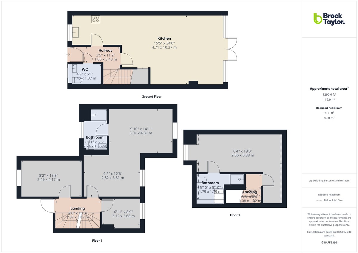 4 bed semi-detached house to rent in Farley Close, Horsham - Property Floorplan