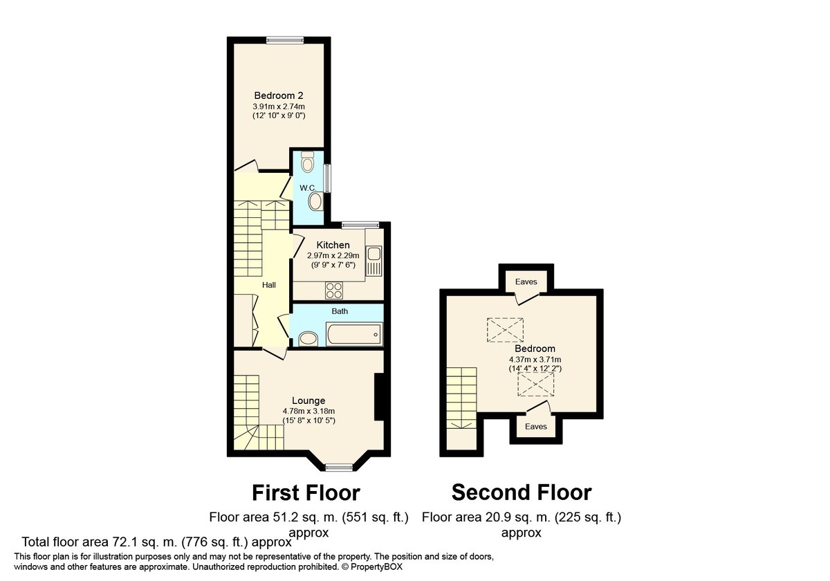 2 bed maisonette to rent in Clarence Road, Horsham - Property floorplan