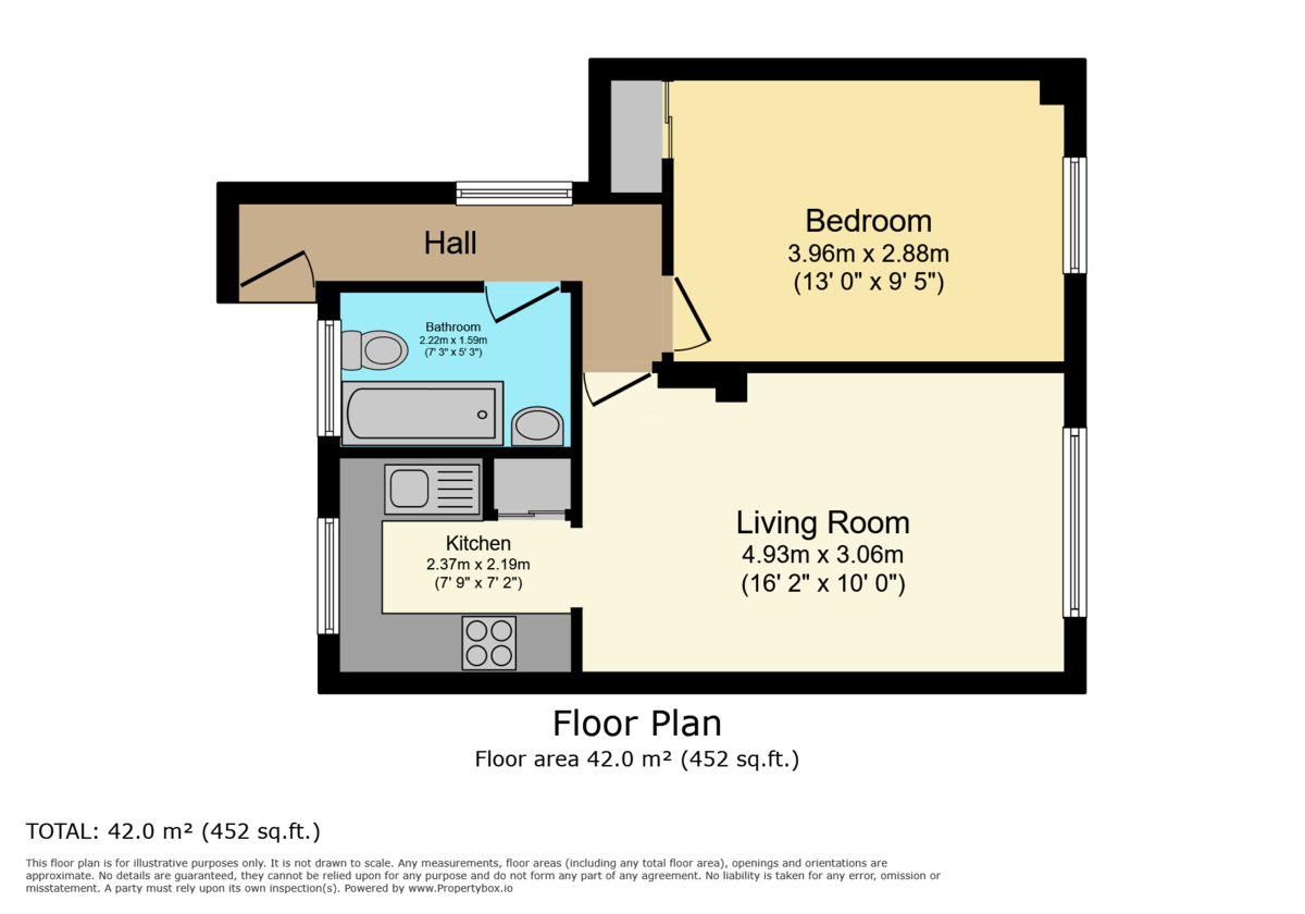 1 bed ground floor maisonette for sale in York Close, Horsham - Property Floorplan