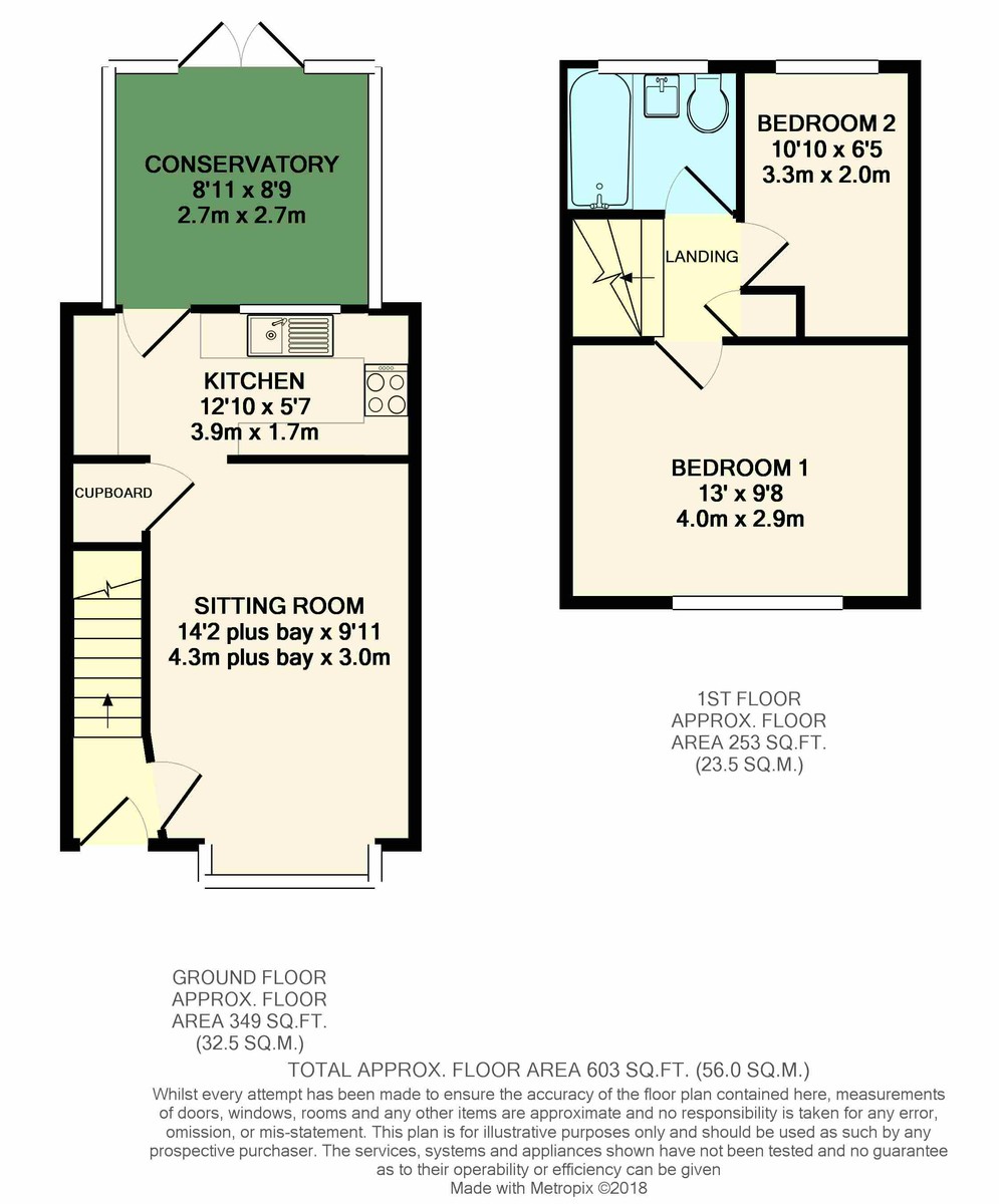 2 bed end of terrace house to rent in Gorringes Brook, Horsham - Property floorplan