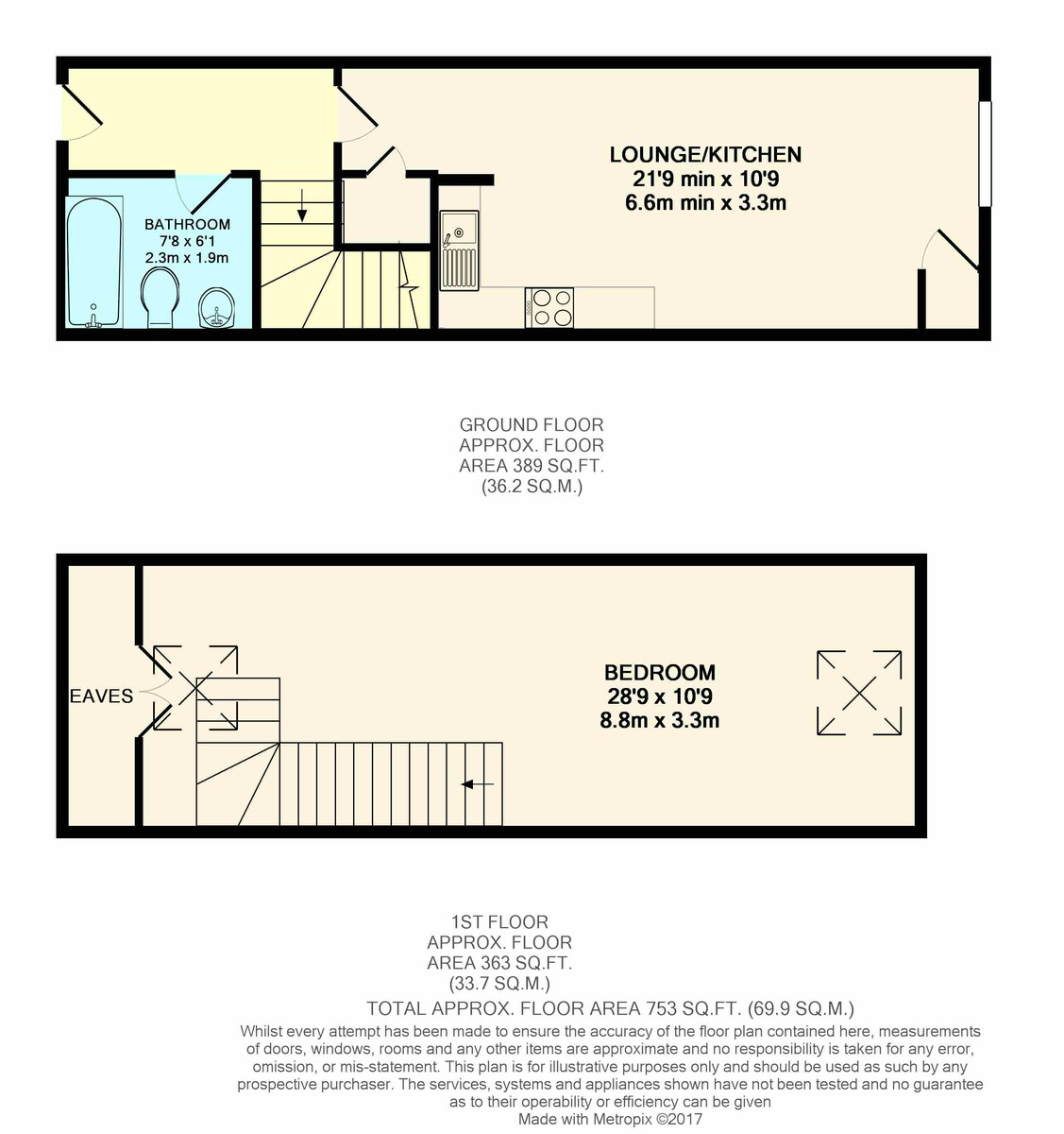 1 bed apartment to rent in Brighton Road, Horsham, RH13 - Property floorplan