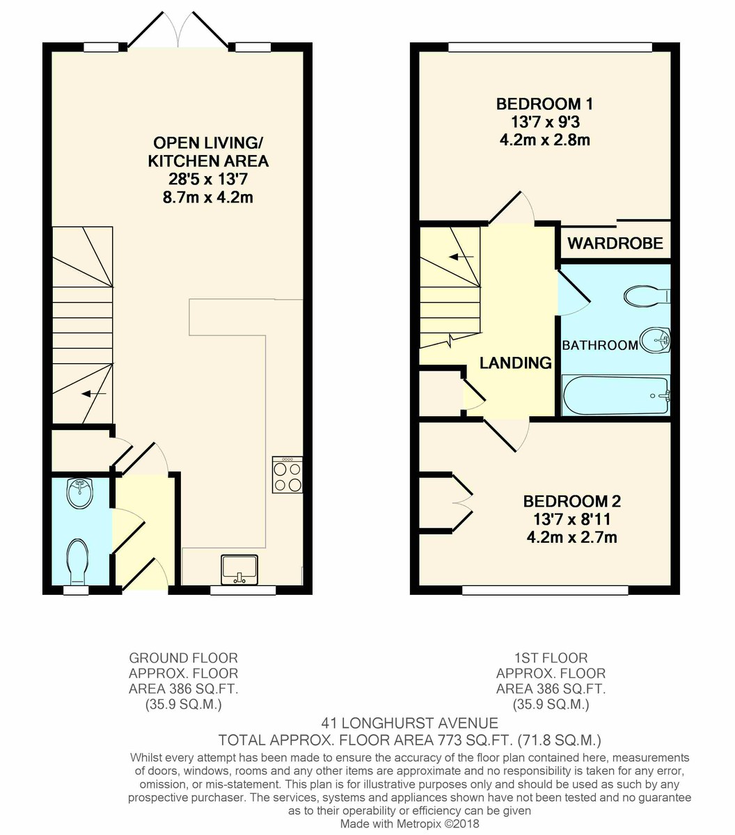 2 bed terraced house to rent in Longhurst Avenue, Horsham - Property Floorplan