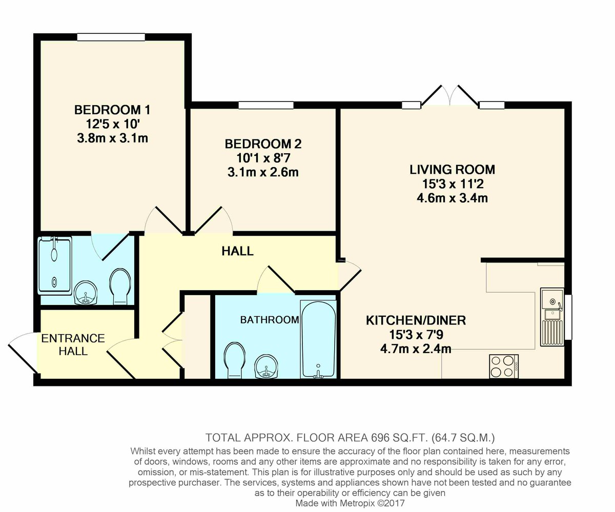 2 bed apartment to rent in Hurst Court, Horsham, RH12 - Property floorplan