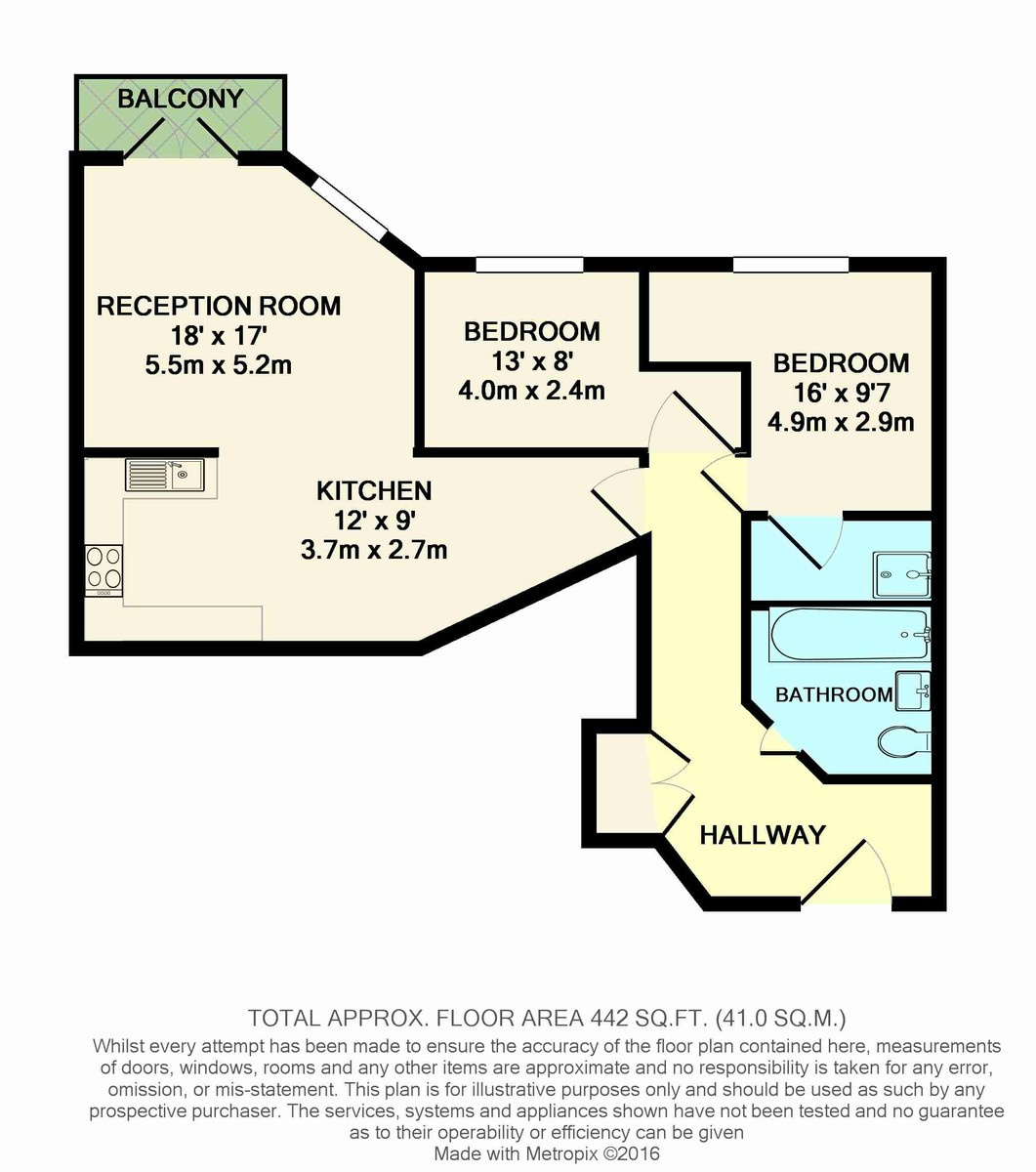 2 bed apartment to rent in Hurst Court, Horsham - Property Floorplan