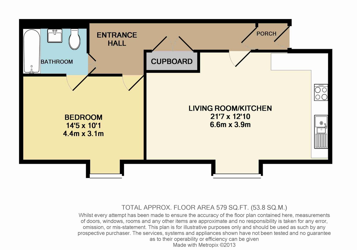 1 bed apartment to rent in Hurst Court, Horsham - Property Floorplan