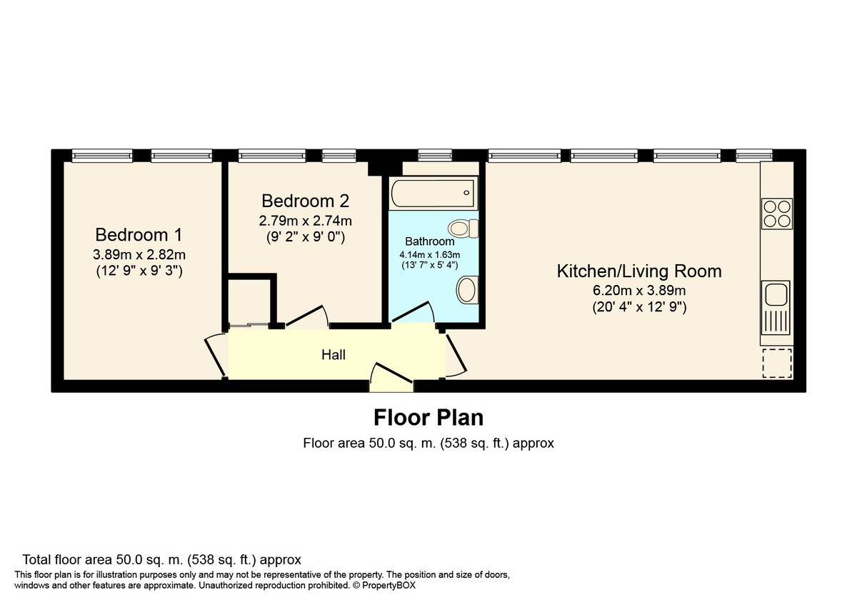 2 bed flat to rent in Holmes Park, Horsham - Property floorplan