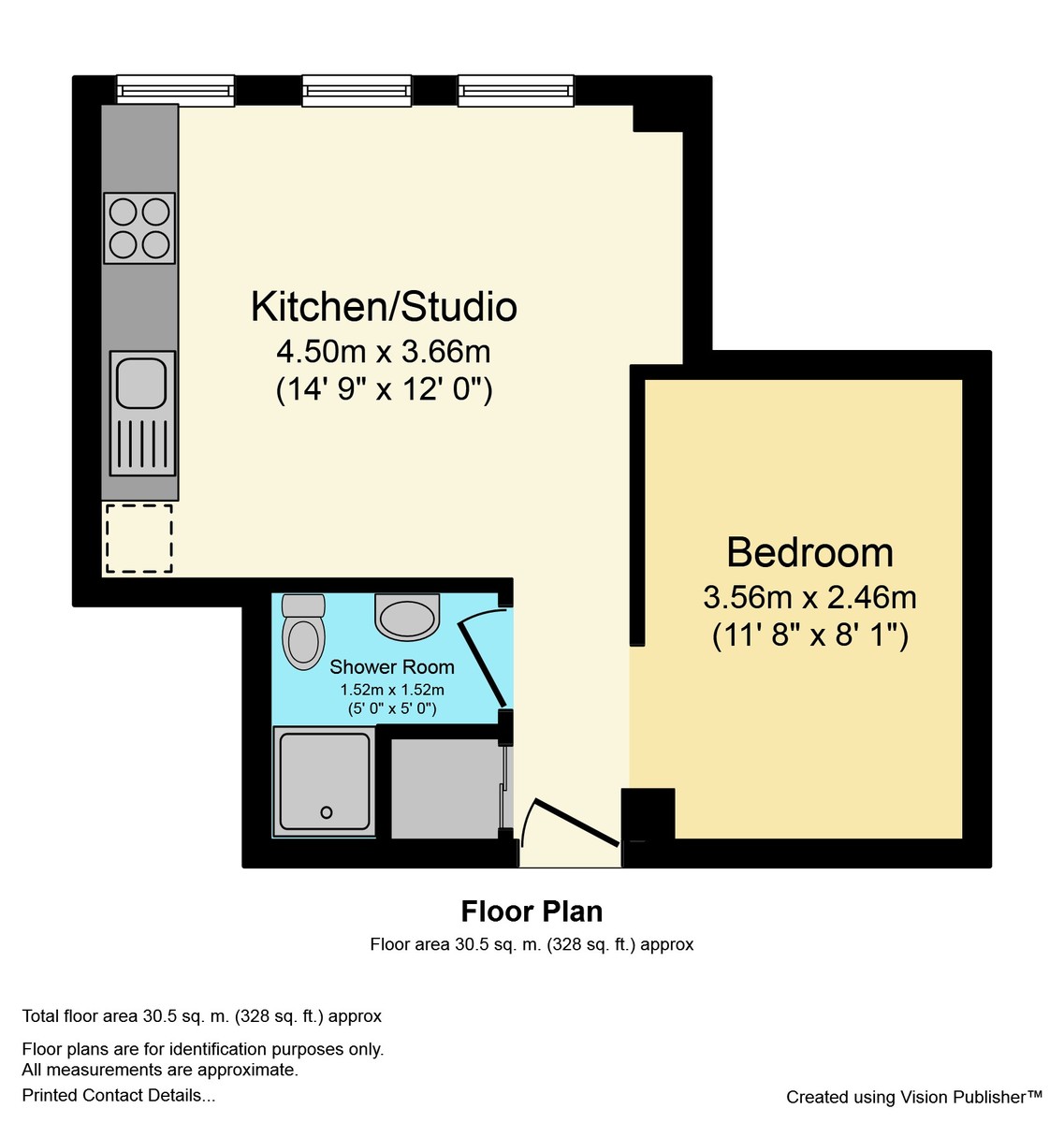 Studio flat to rent in Holmes Park, Horsham - Property floorplan
