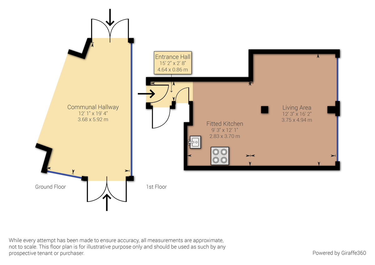 Studio flat to rent in Holmes Park, Horsham - Property Floorplan