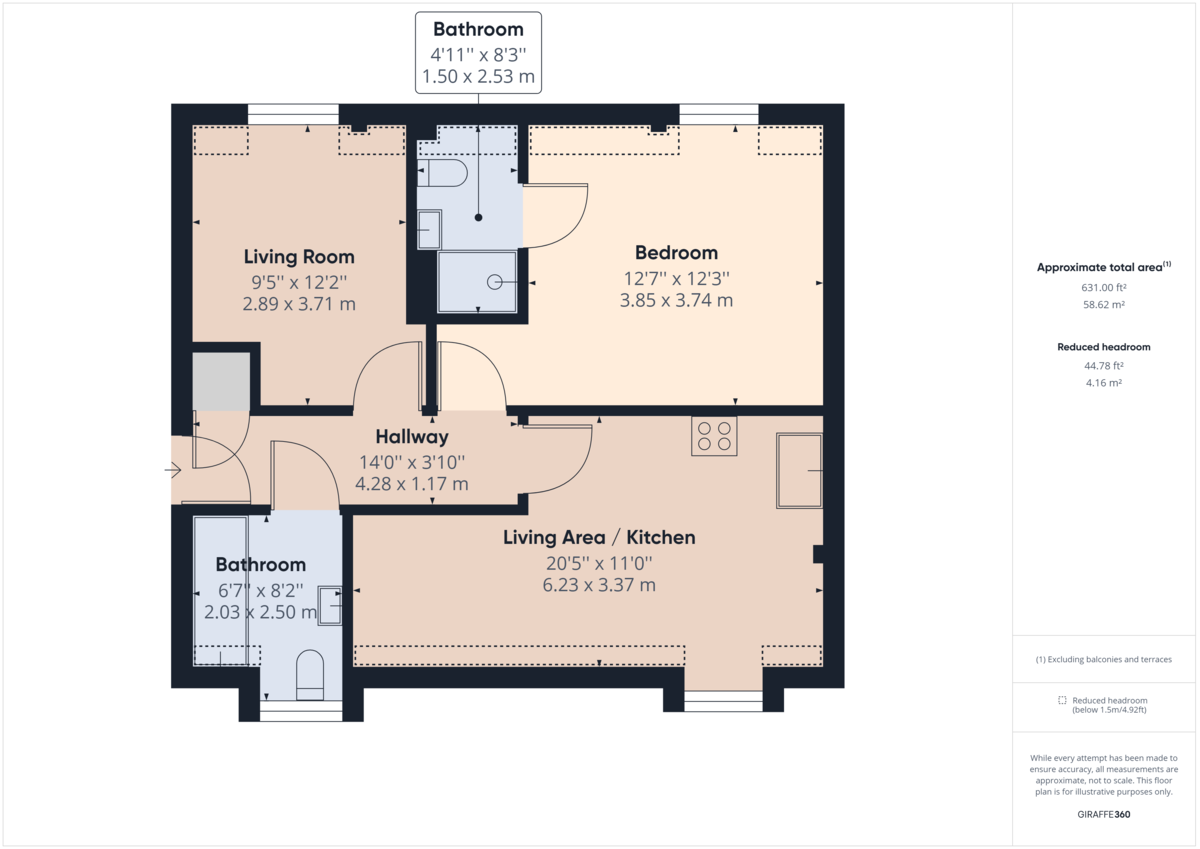 2 bed flat to rent in Brighton Road, Horsham - Property Floorplan