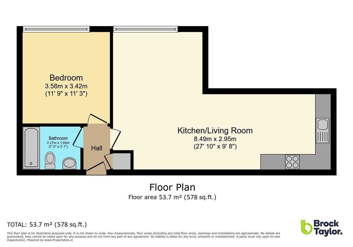 1 bed flat to rent in Holmes Park, Horsham - Property Floorplan