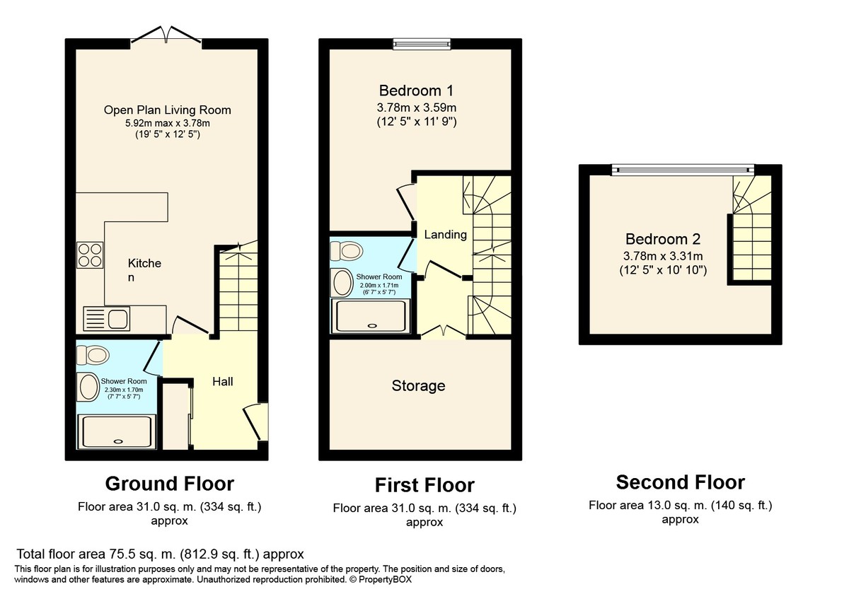 2 bed apartment to rent in Prewetts Mill, Mill Bay Lane, Horsham - Property floorplan