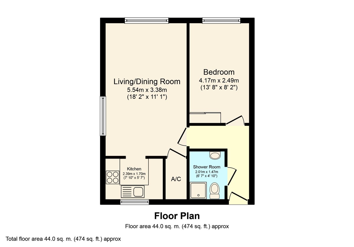 1 bed apartment to rent in Homestream House, Horsham - Property Floorplan