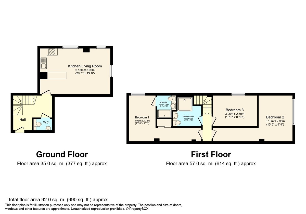 3 bed flat to rent in Prewetts Mill, Horsham - Property Floorplan