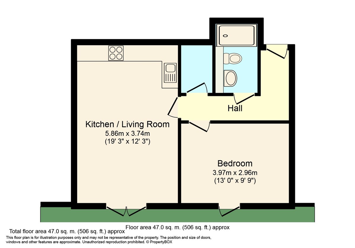 1 bed flat to rent in Prewetts Mill, Horsham - Property Floorplan
