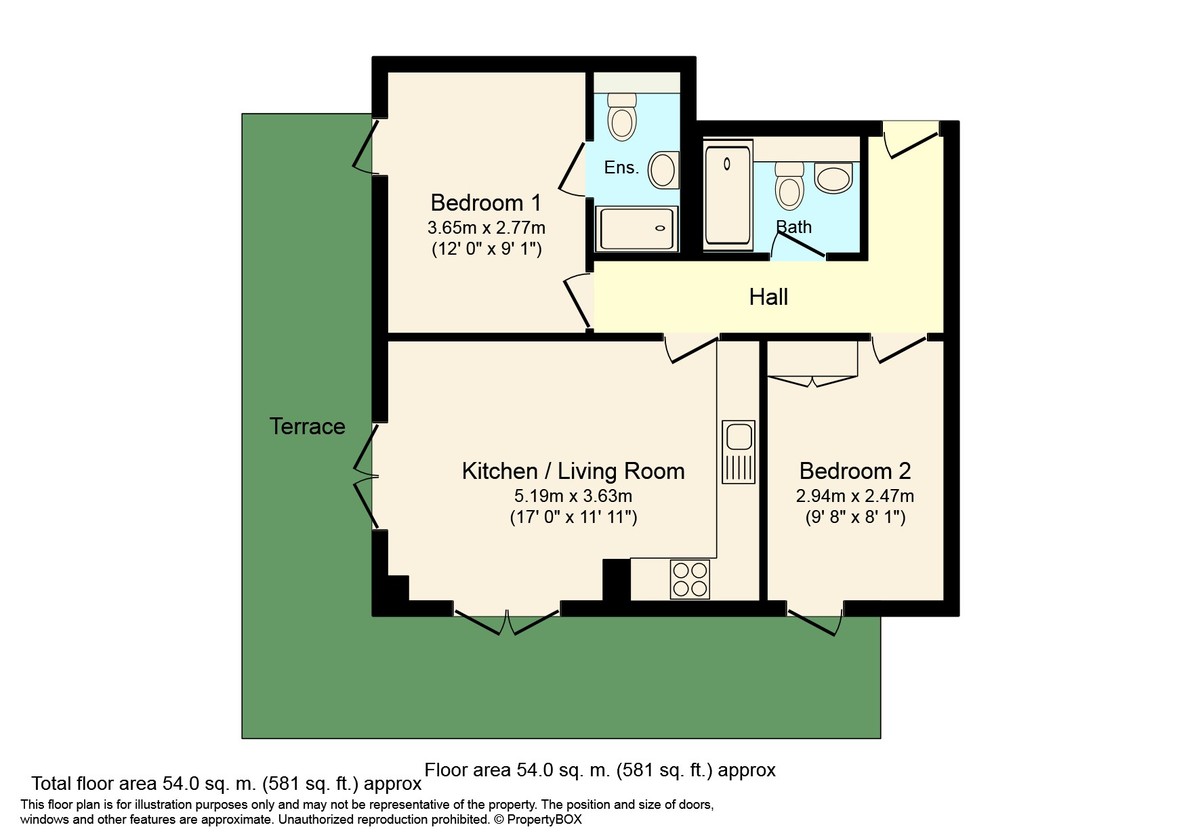 2 bed apartment to rent in Prewetts Mill, Mill Bay Lane, Horsham - Property floorplan