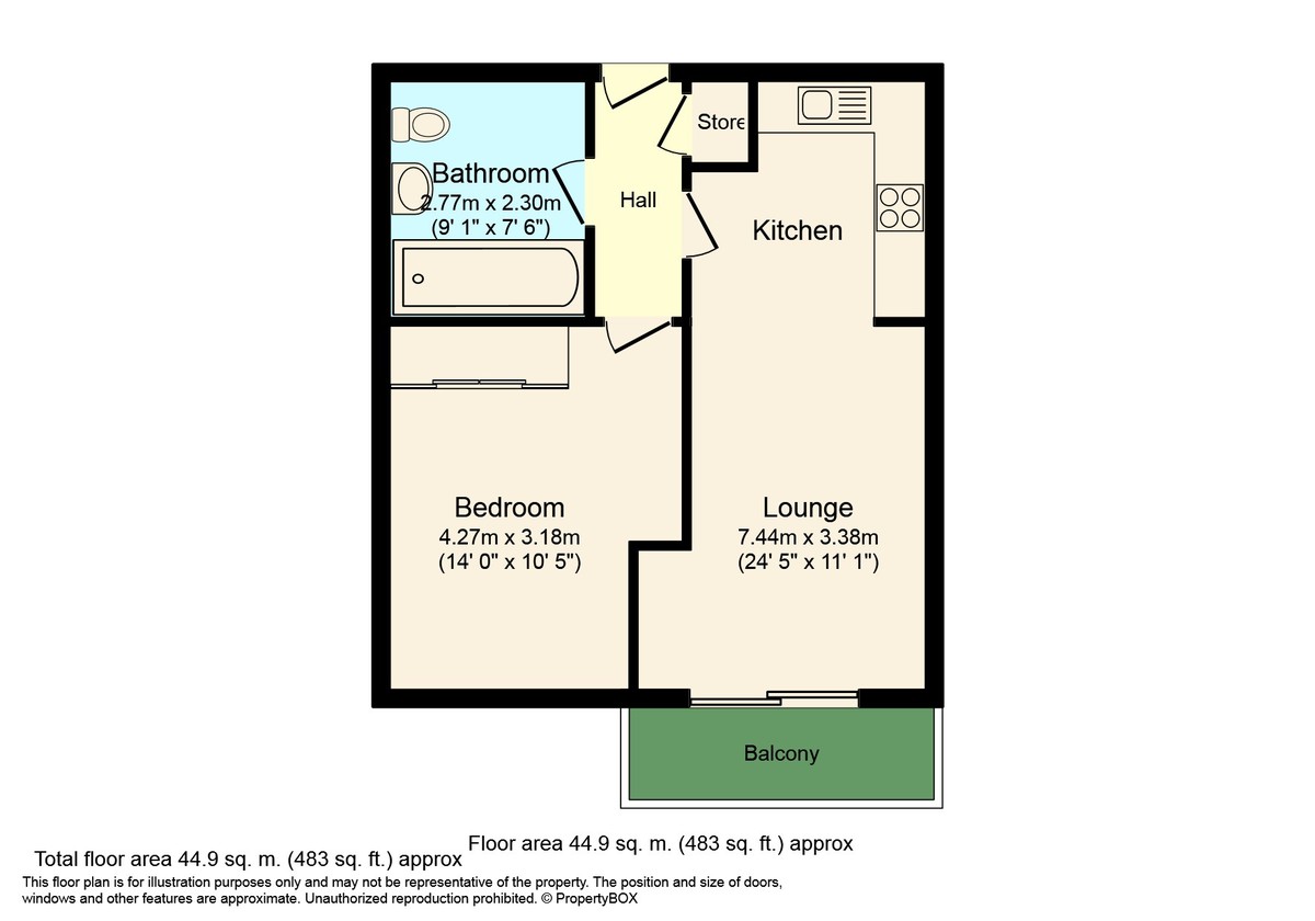 1 bed flat to rent in Horsham Gates, North Street, RH13 - Property floorplan