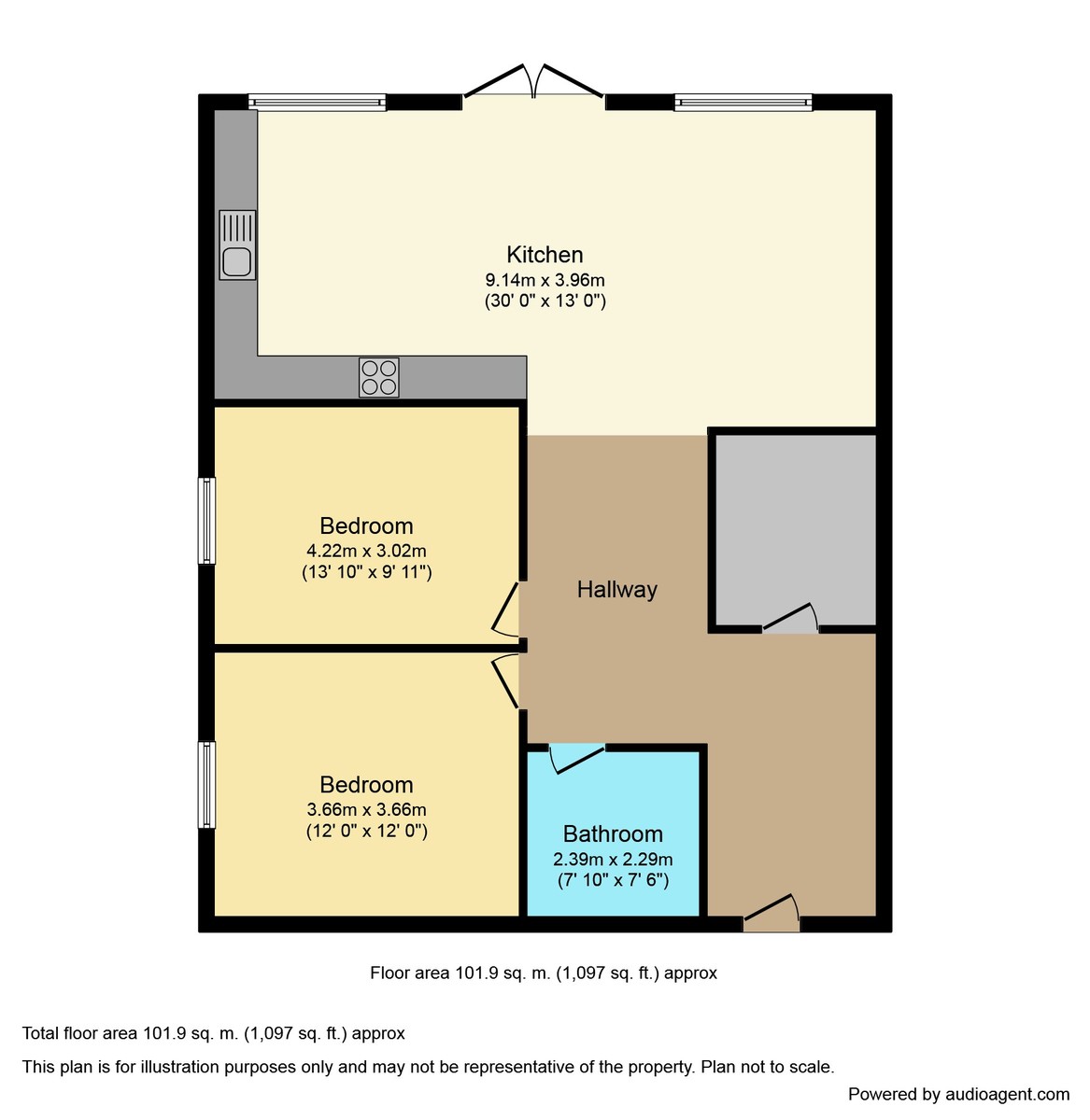 2 bed apartment to rent in Chantry Court, Broadbridge Heath, RH12 - Property floorplan