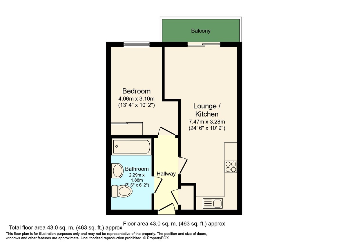 1 bed apartment to rent in North Street, Horsham - Property floorplan