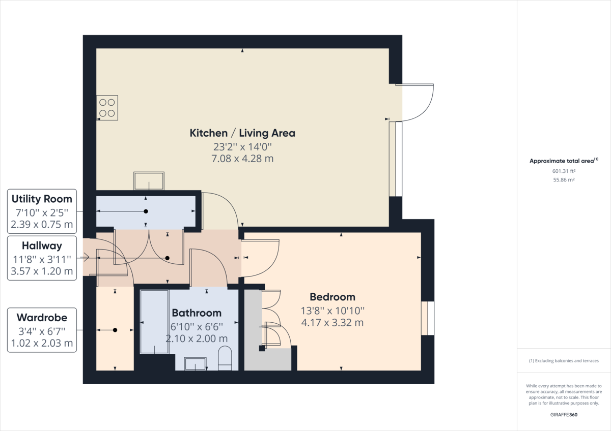 1 bed apartment to rent in Albion Way, Horsham - Property Floorplan
