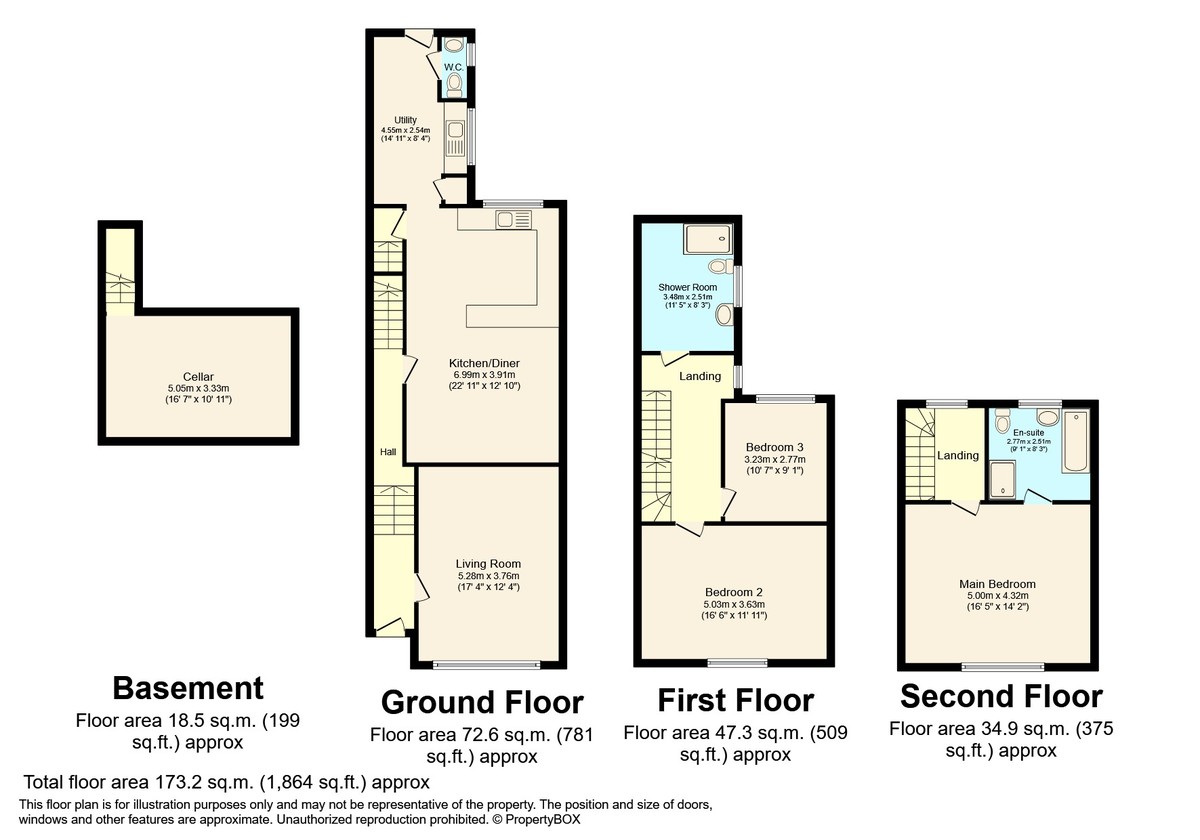 3 bed town house for sale in London Road, Horsham - Property Floorplan